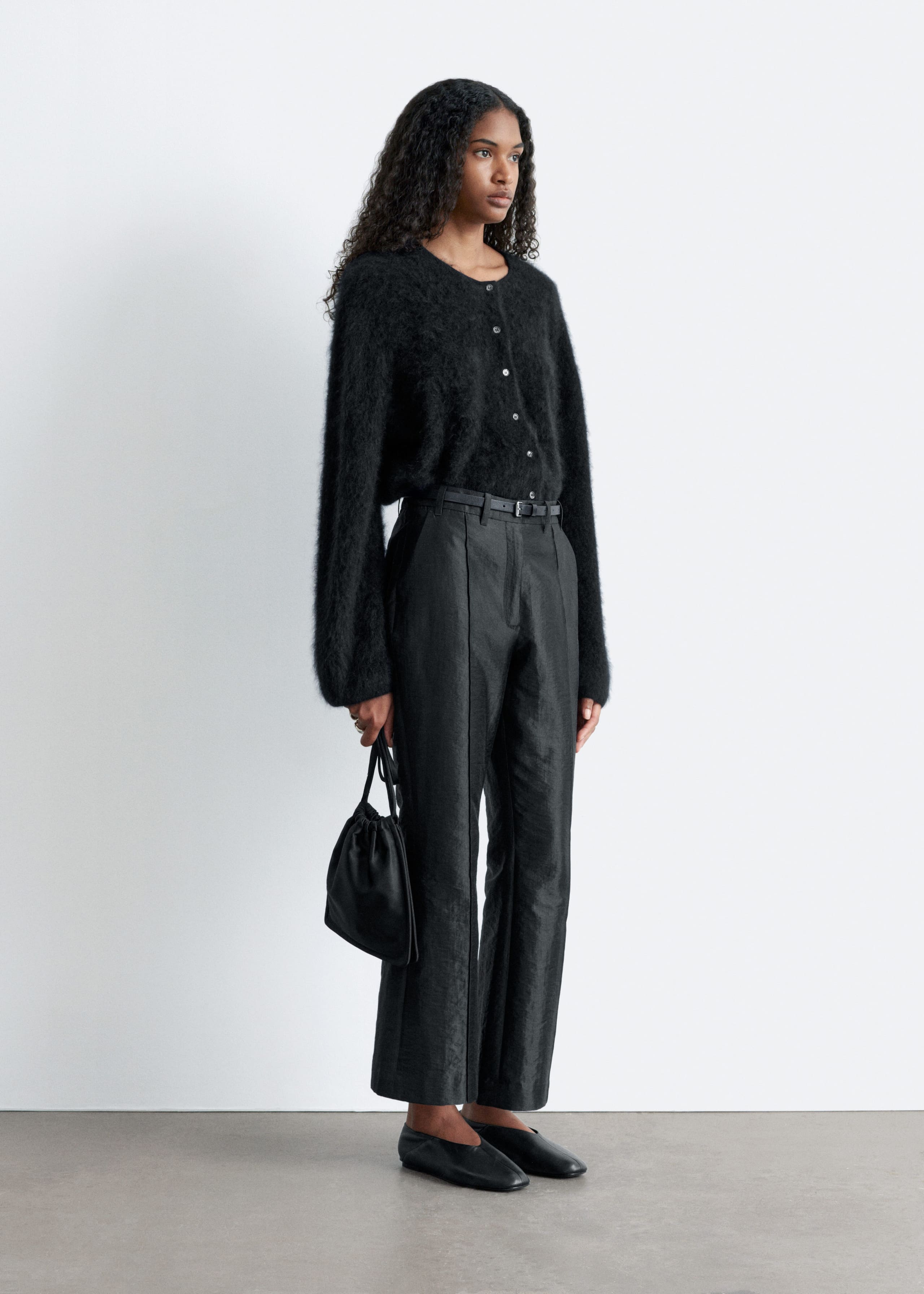 Image of Kick-Flare Satin Trousers