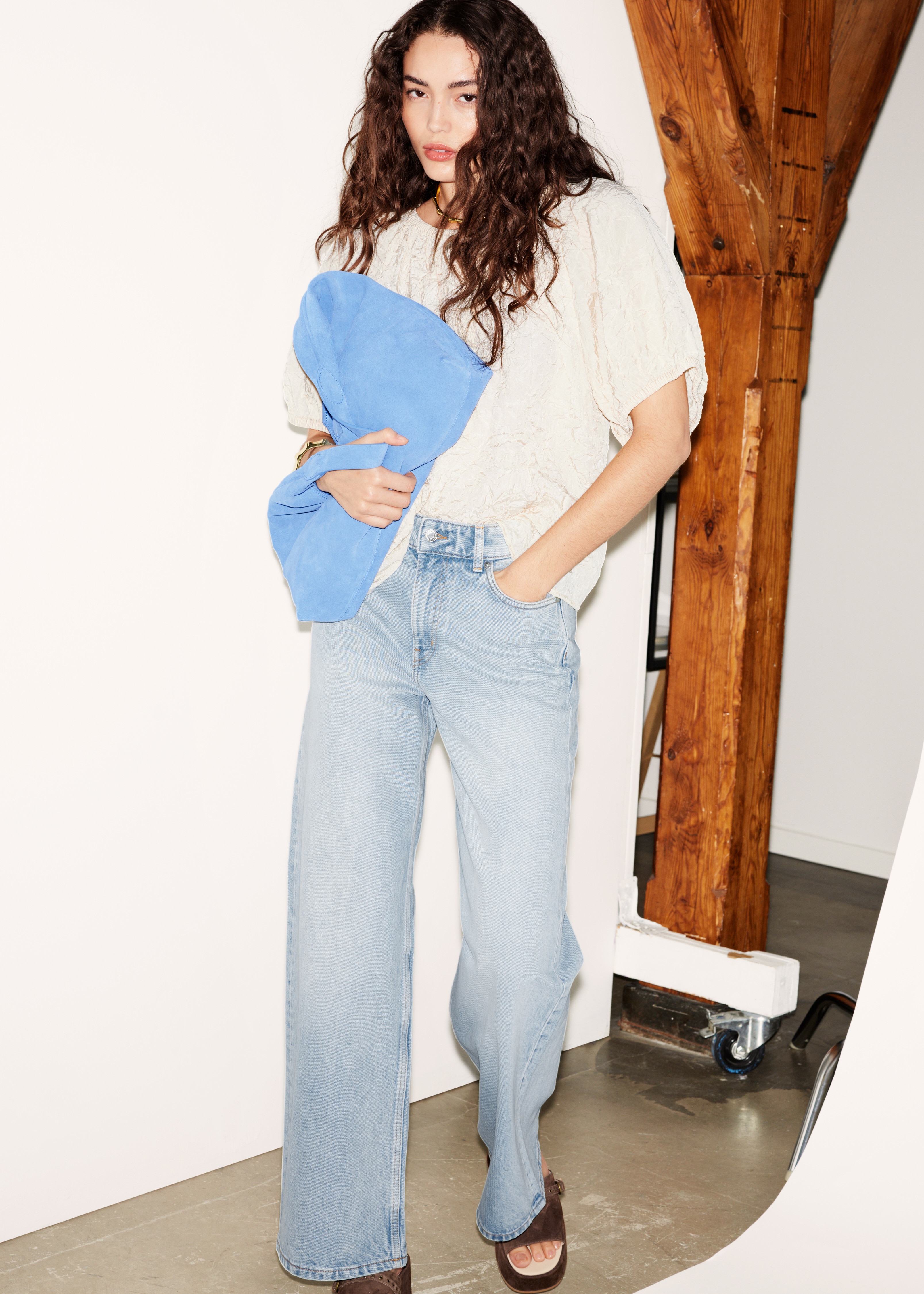 Μεγάλη τσάντα tote από σουέντ - Light Blue/Σκούρο Κόκκινο/Σμαραγδί/Dark grey/Πράσινο/Σκουριά