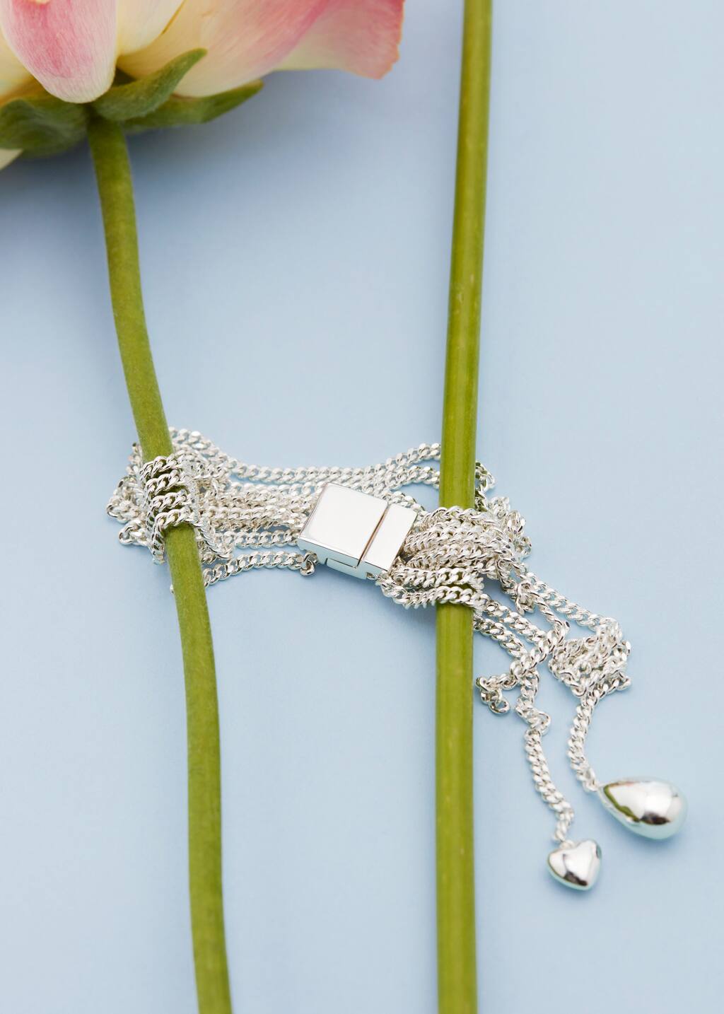 HeartDropChainBracelet - Silver - Natura morta