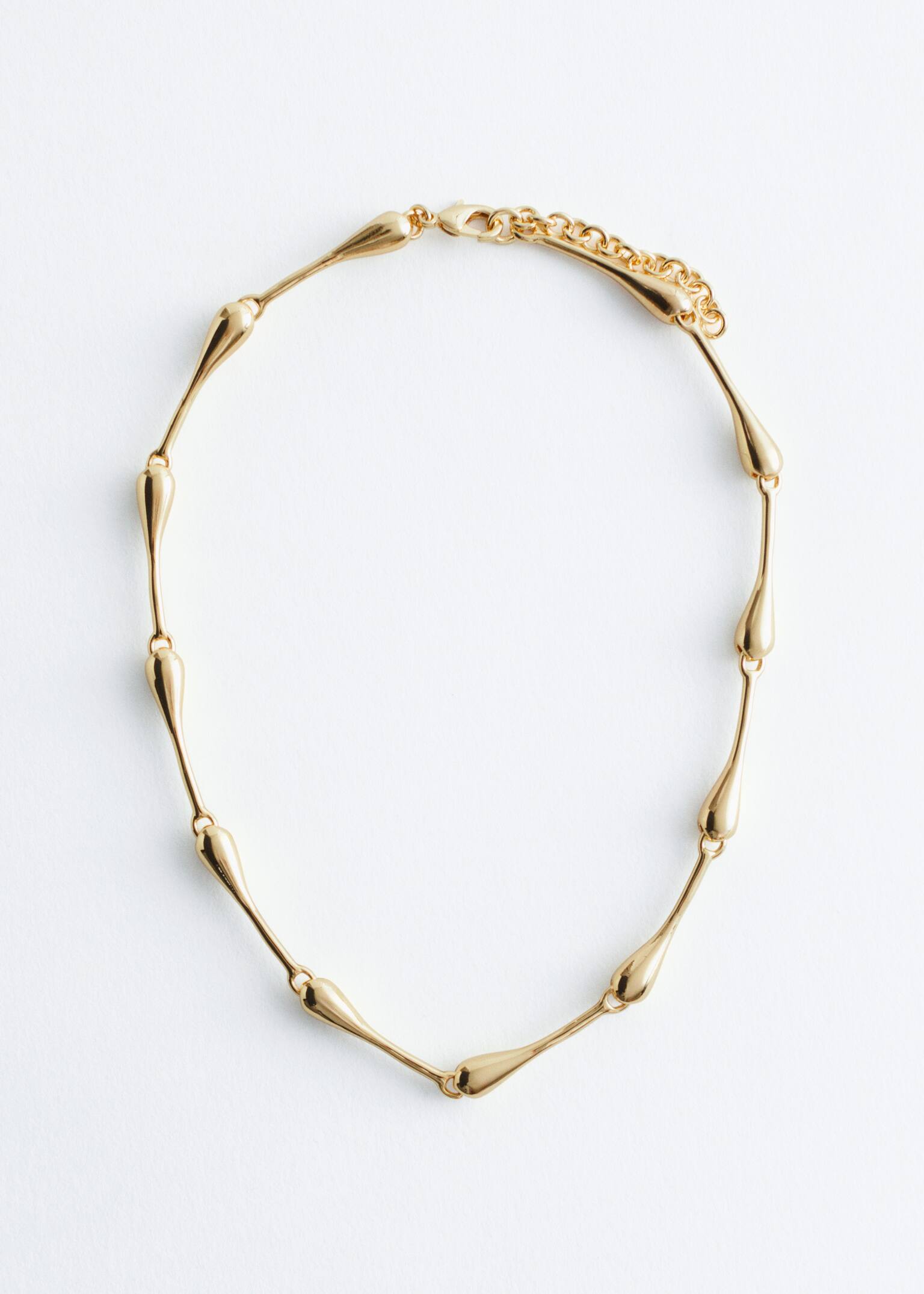 Teardrop Bead Necklace - Gold