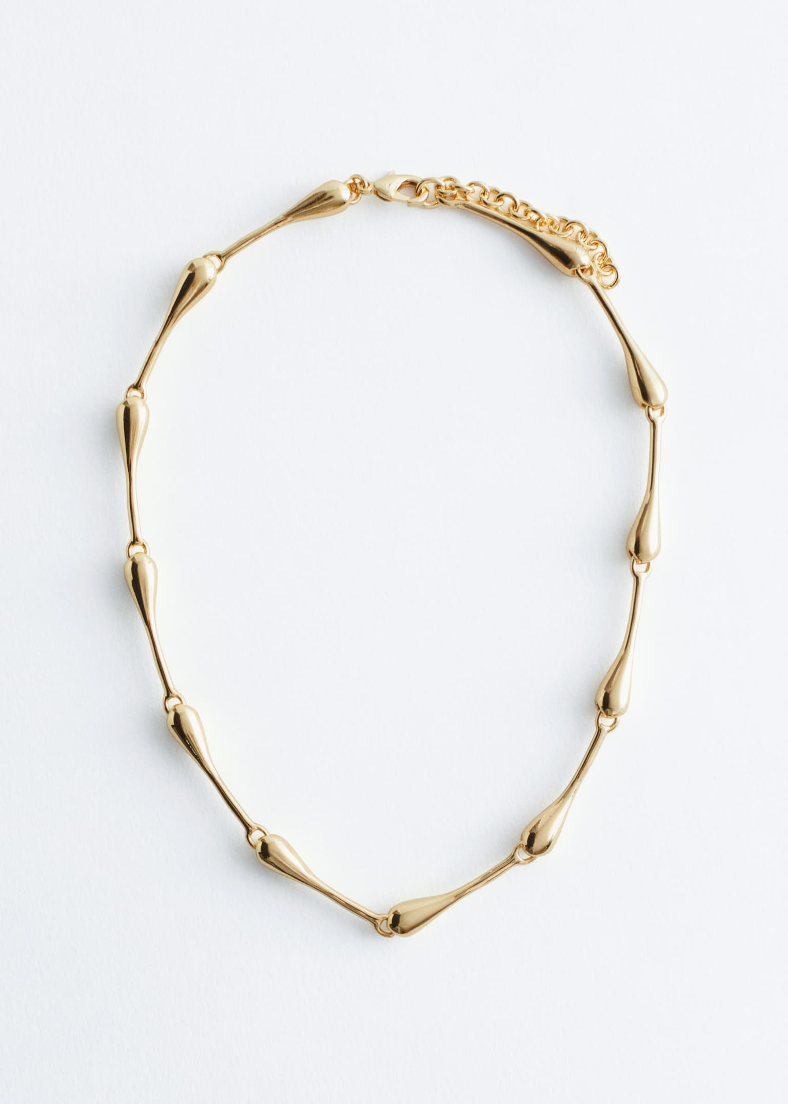 Teardrop Bead Necklace - Gold