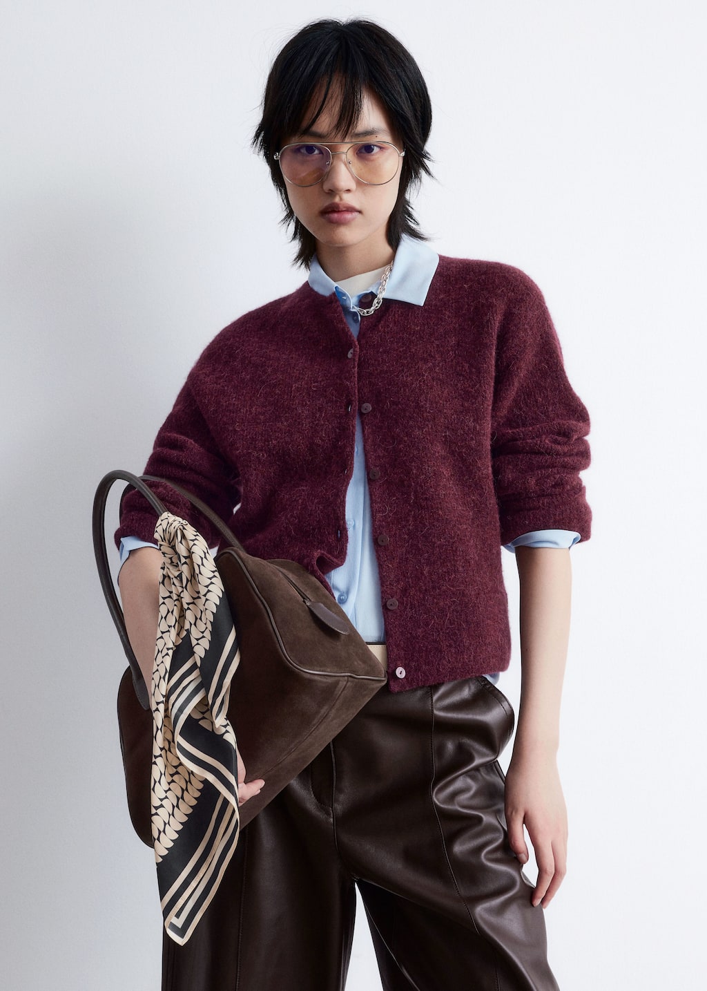 Image of Alpaca-Blend Knitted Cardigan