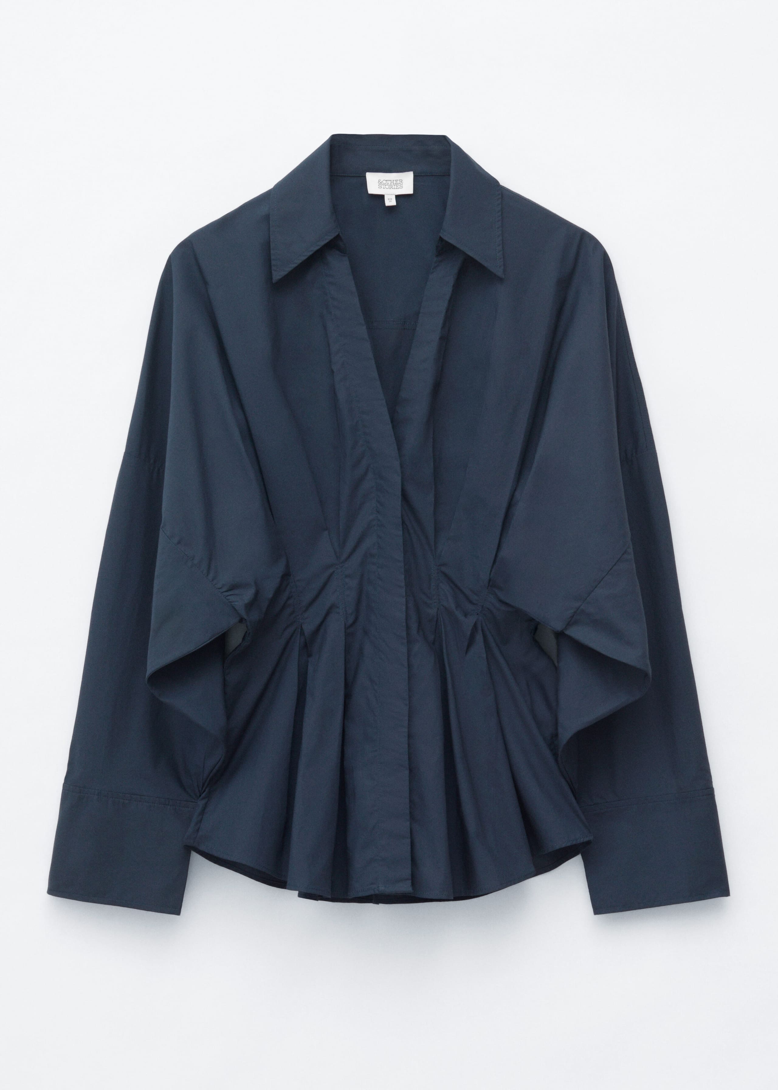 Fitted-Waist Cotton Shirt - Dark Blue - Still Life