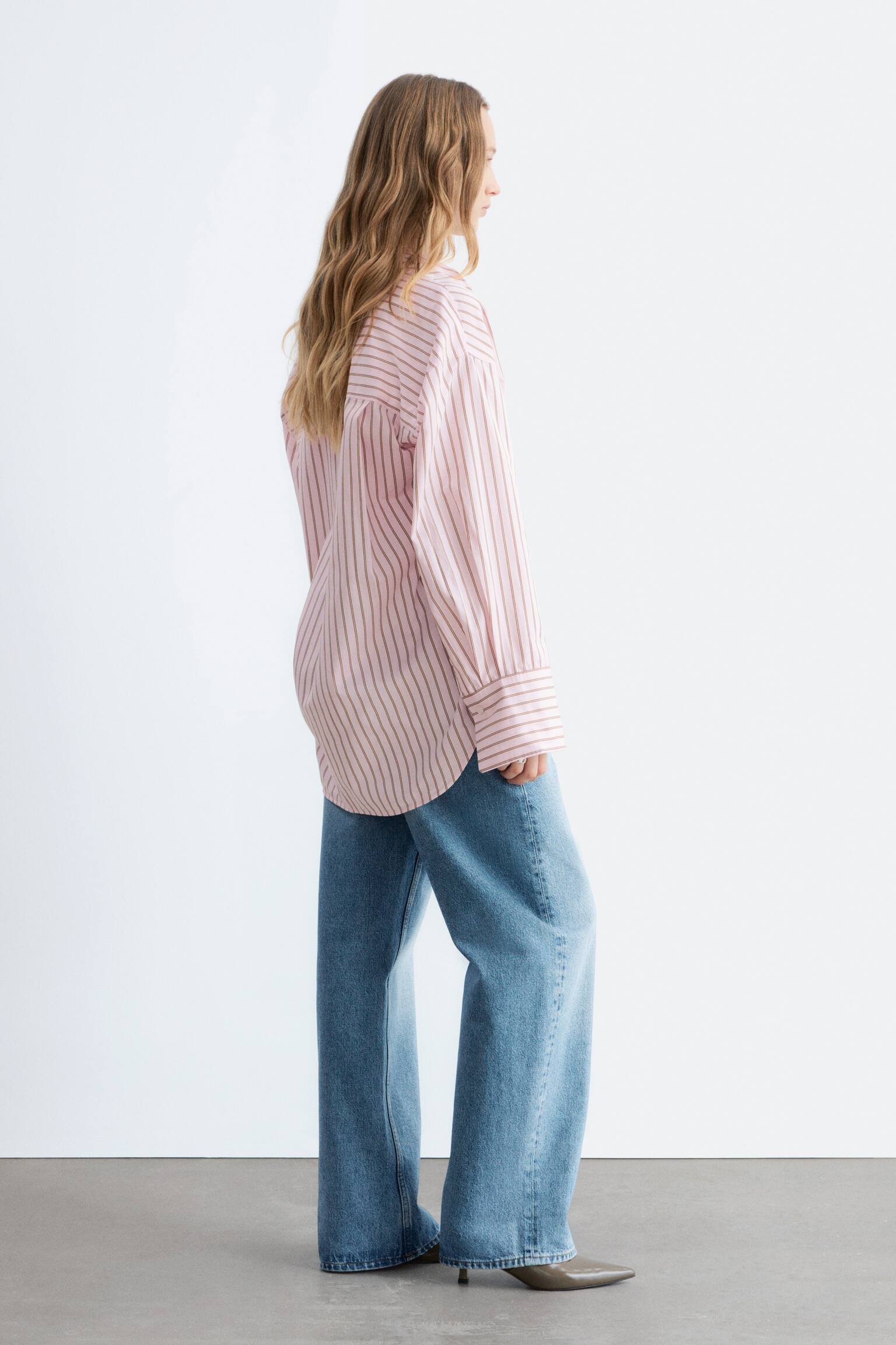 Camicia in cotone-Righe rosa/rosso - 4