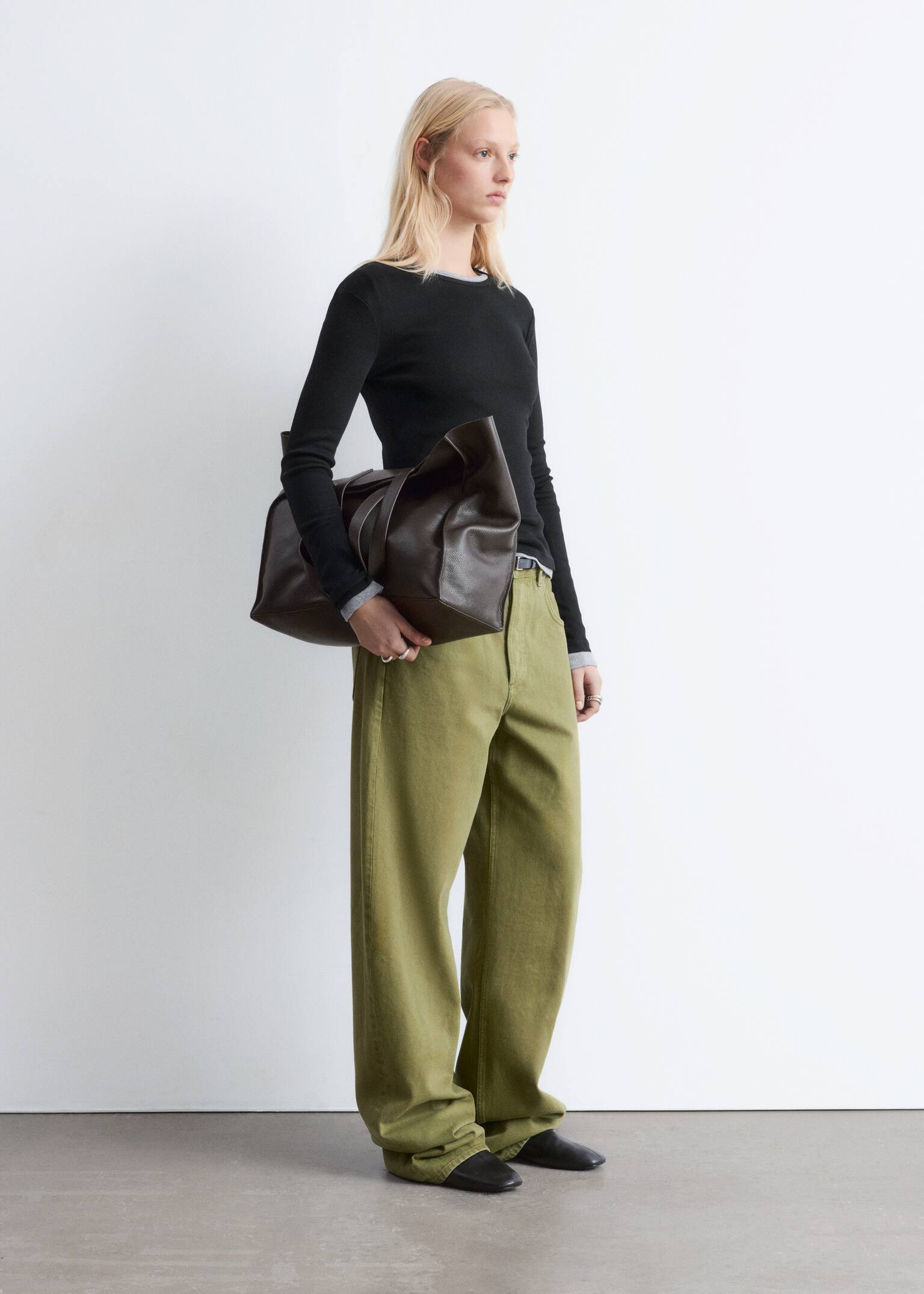 Top w prążki z długim rękawem - Black/Ciemnozielony/Biały/Jasnoszary/Brązowe/białe paski/Beżowy / Czarne paski/Ciemnobrązowy - 6