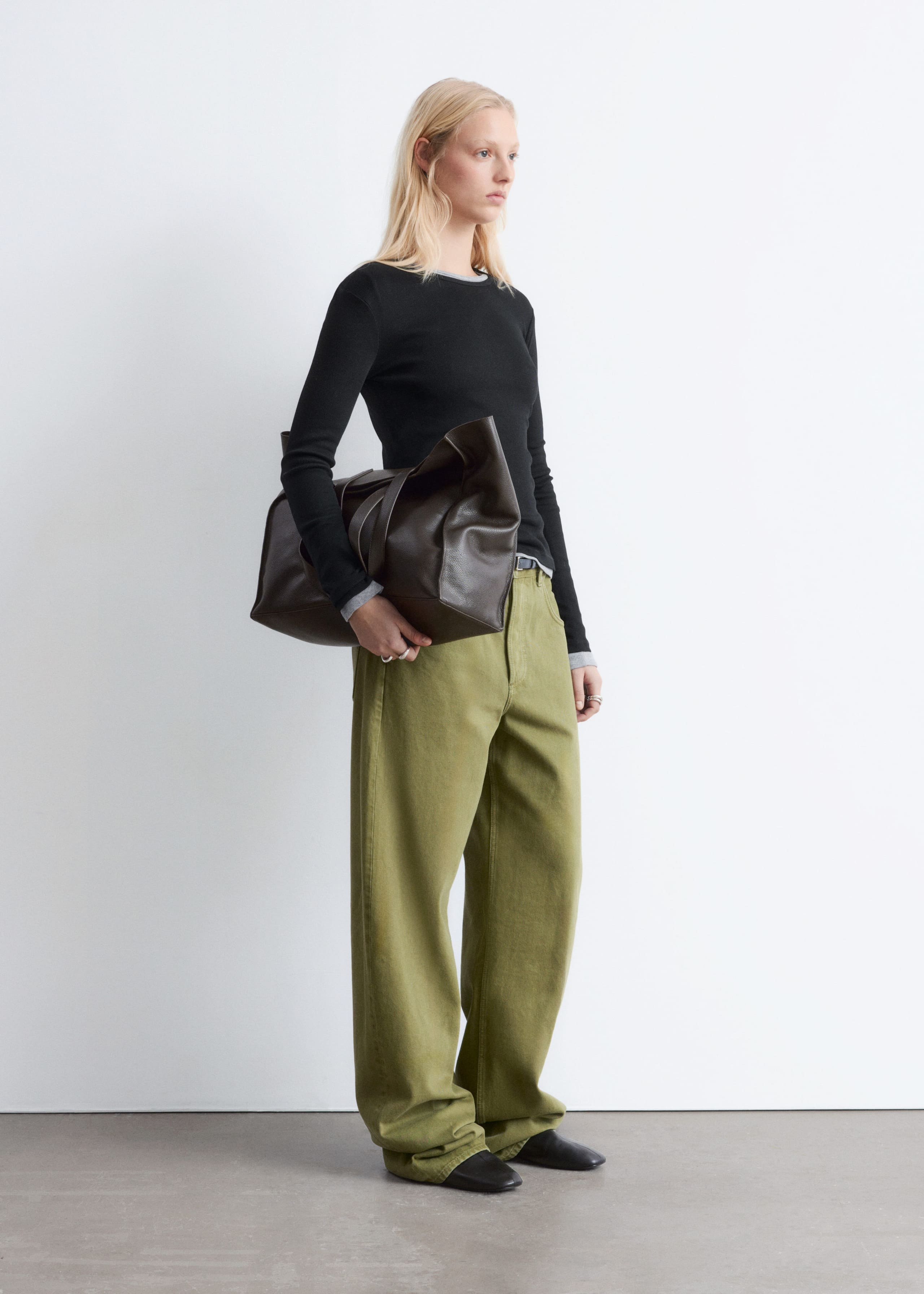 Image of Ribbed Long-Sleeve Top