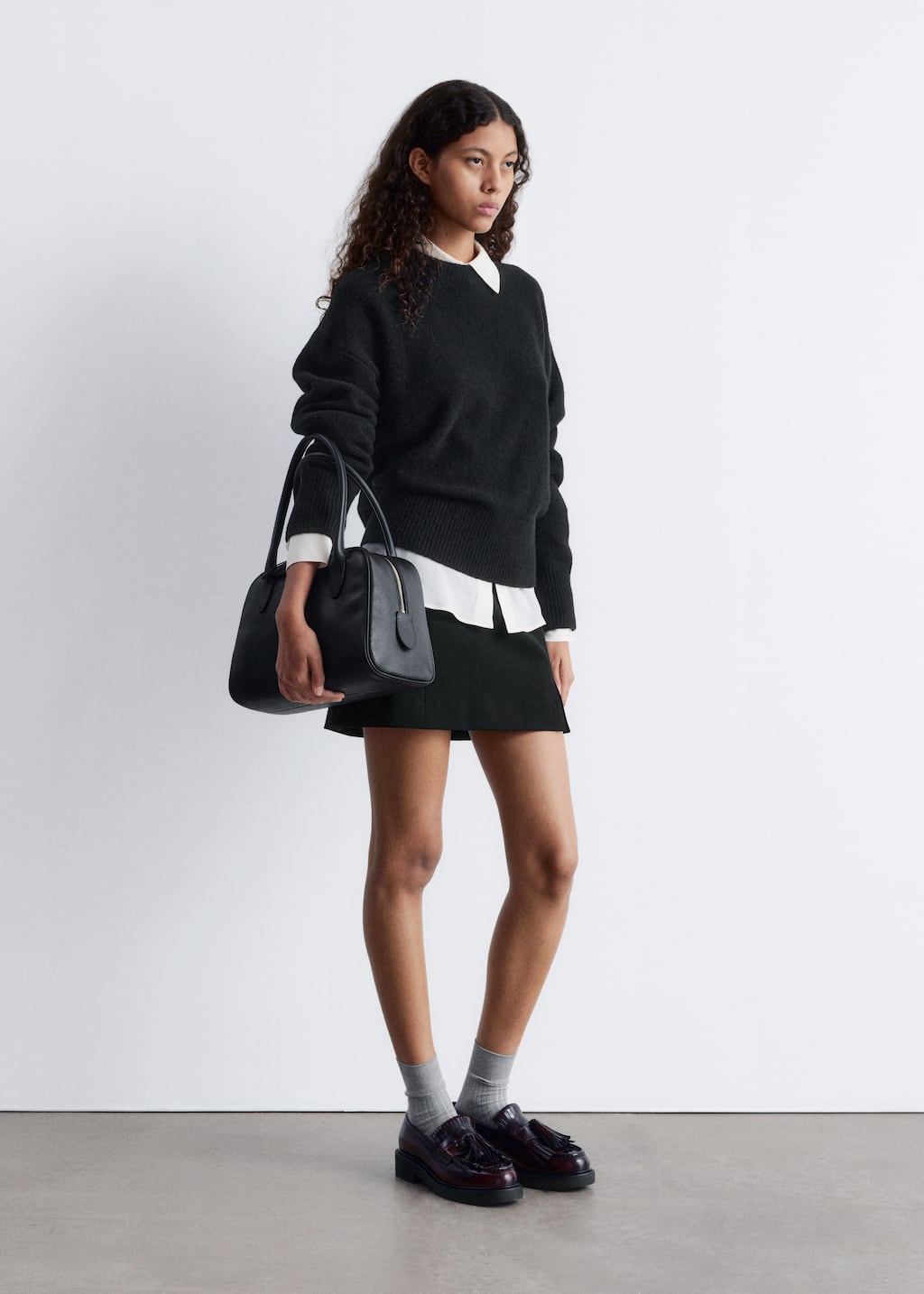 Pull décontracté en maille - Bleu marine - Lookbook
