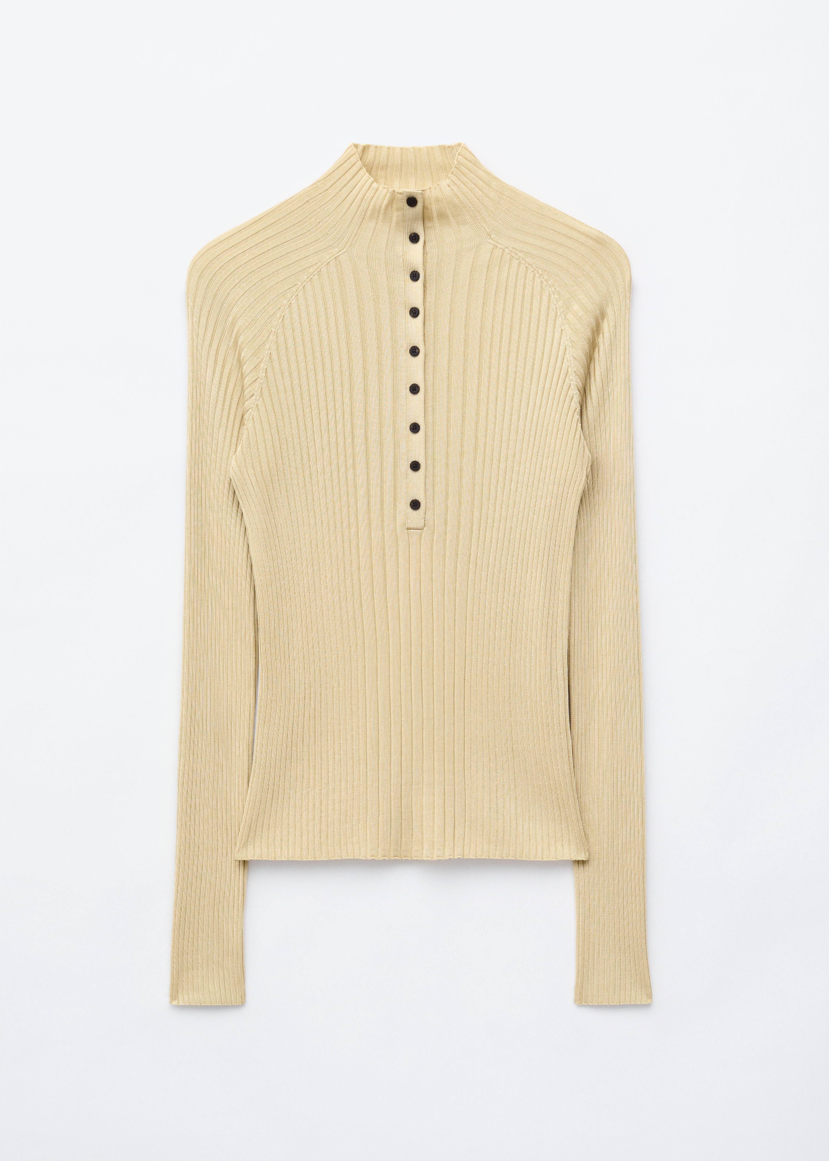 Maglia con lavorazione a coste - Crema/Turchese