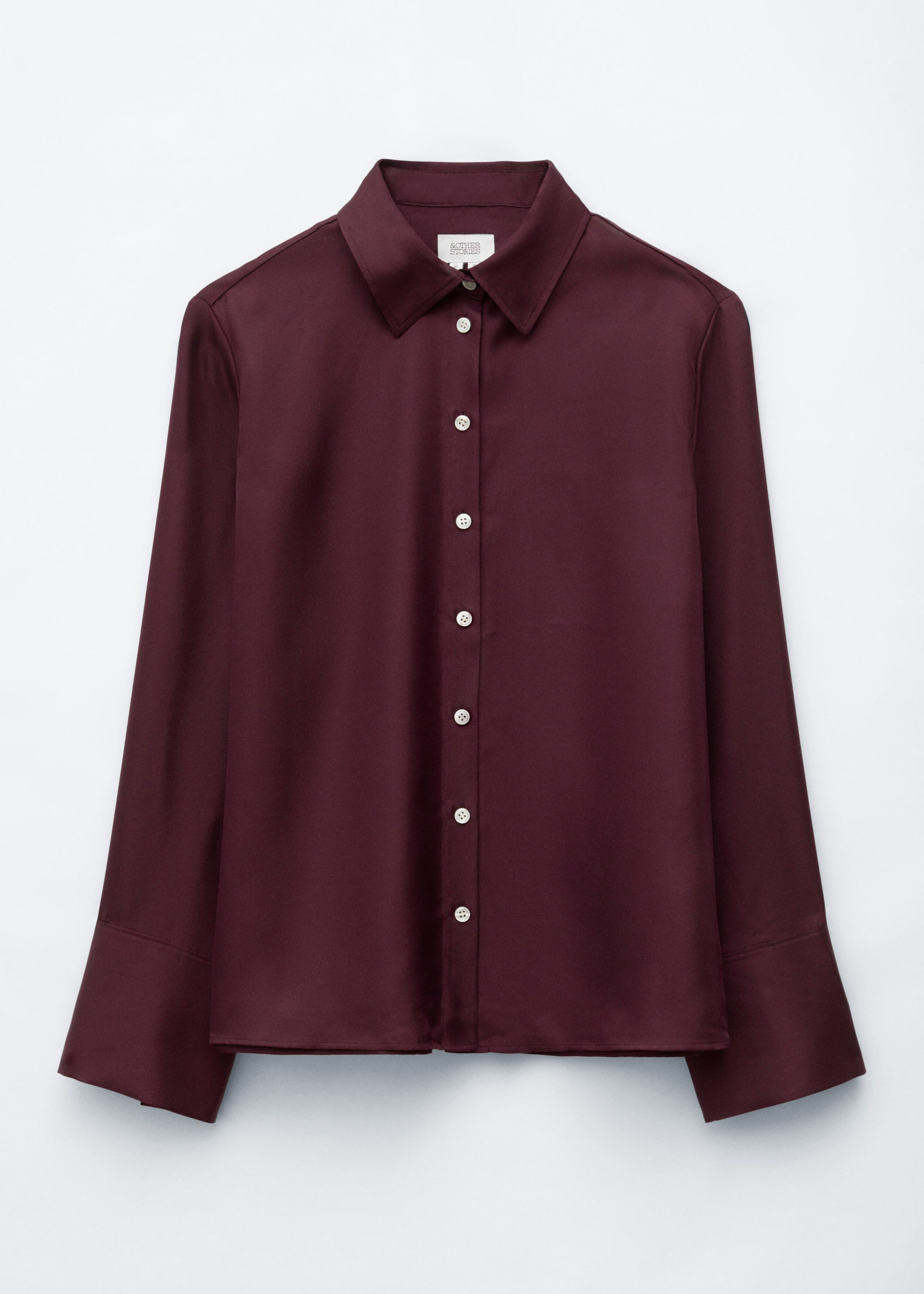 Relaxed Silk Shirt Dark Red