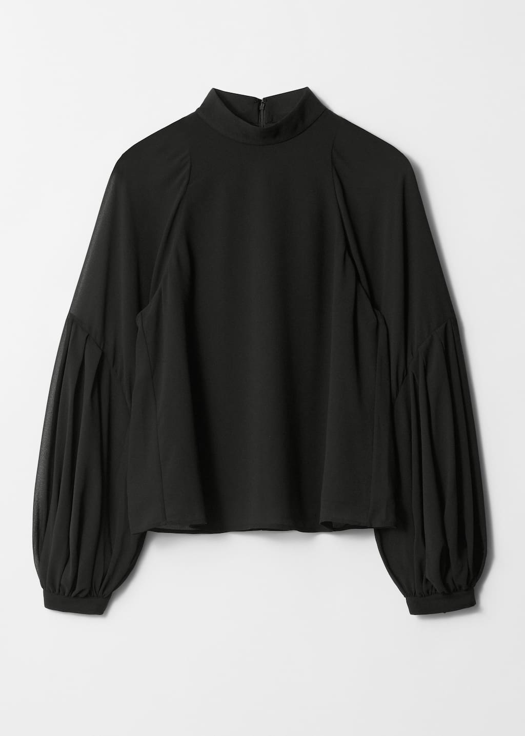 Blouse transparente à manches volumineuses