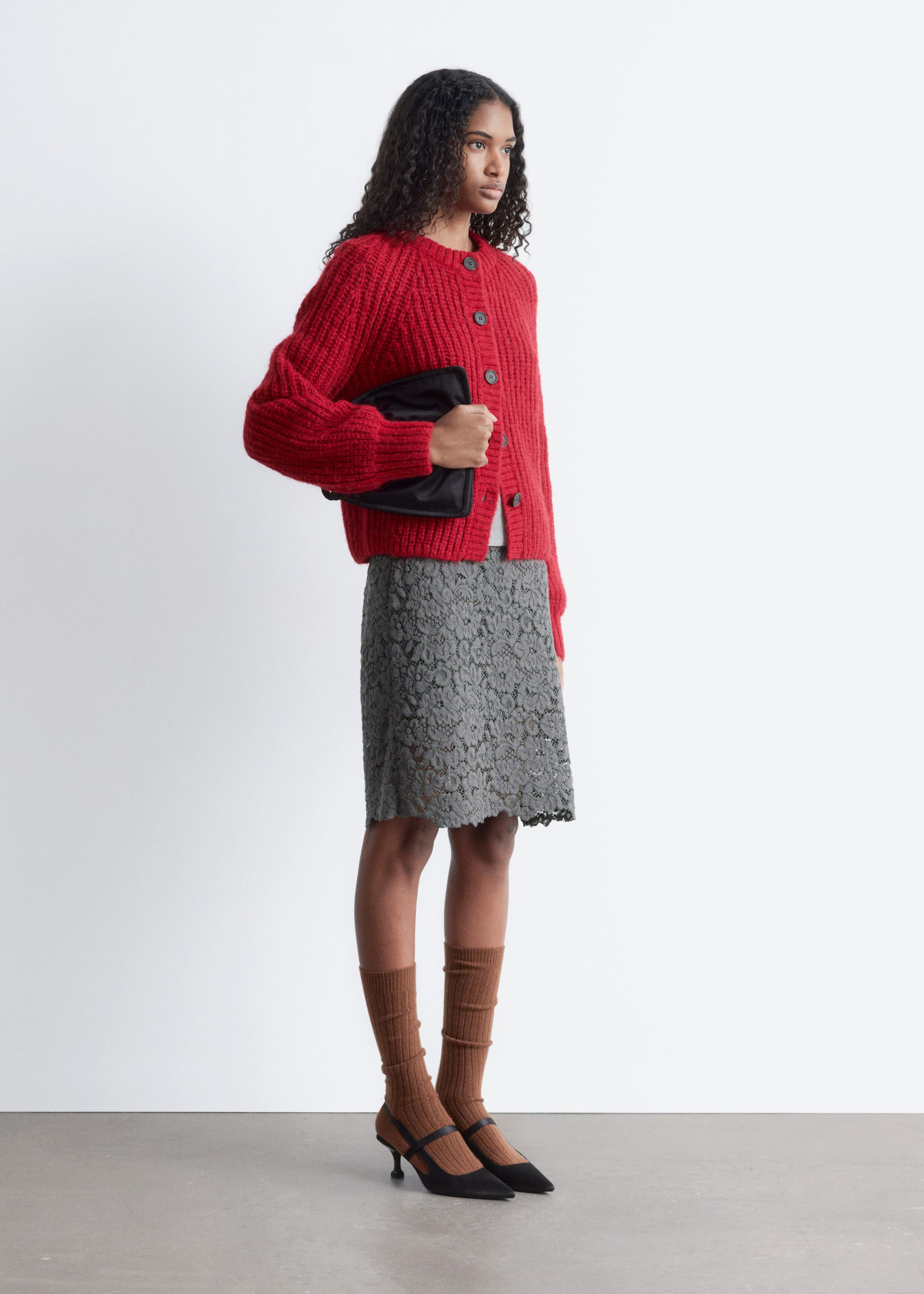 Image of Balloon-Sleeve Cardigan