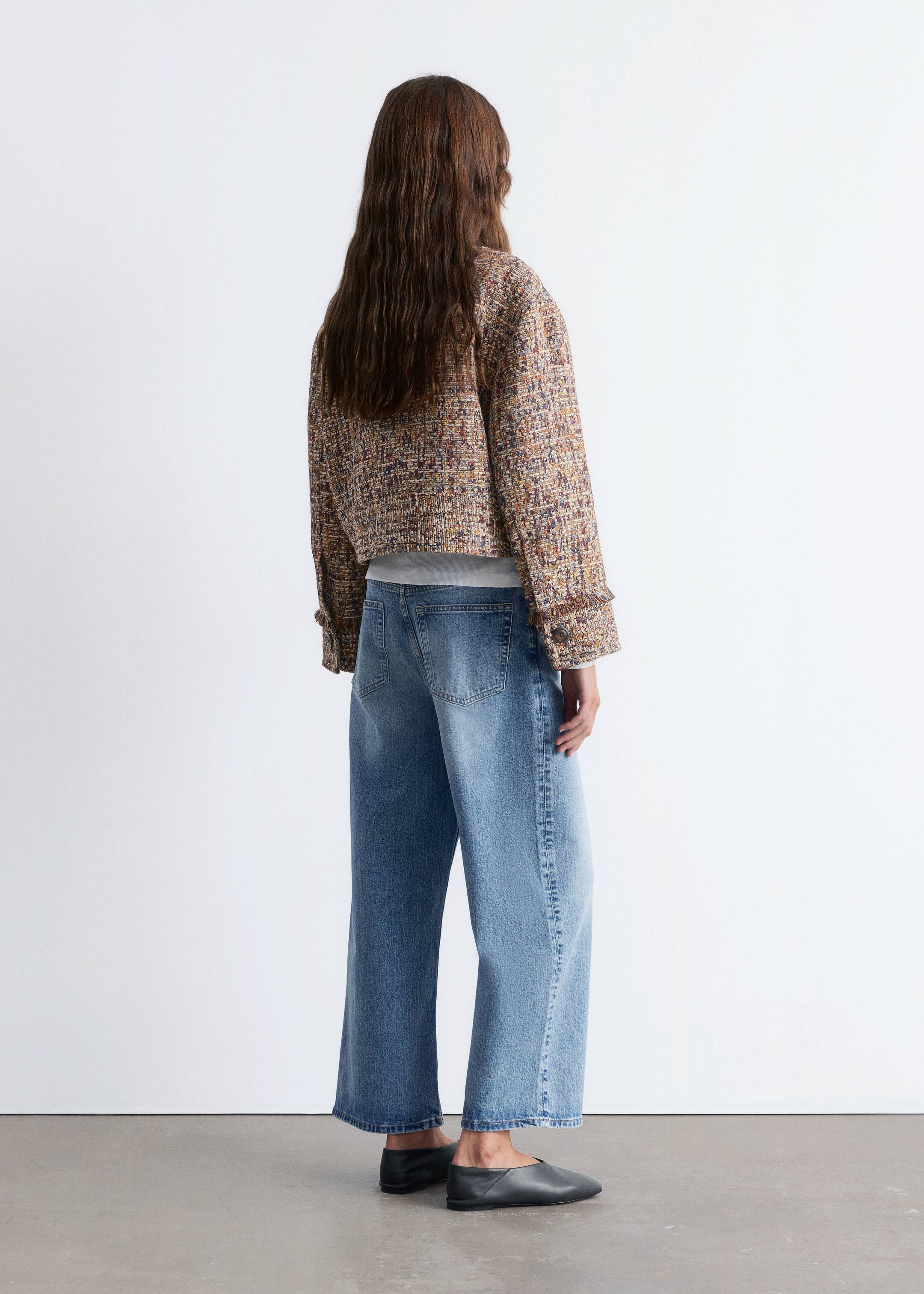 Se større billede: Stumpet bouclé-jakke - Meleret mønster - DAME | H&M DK 5