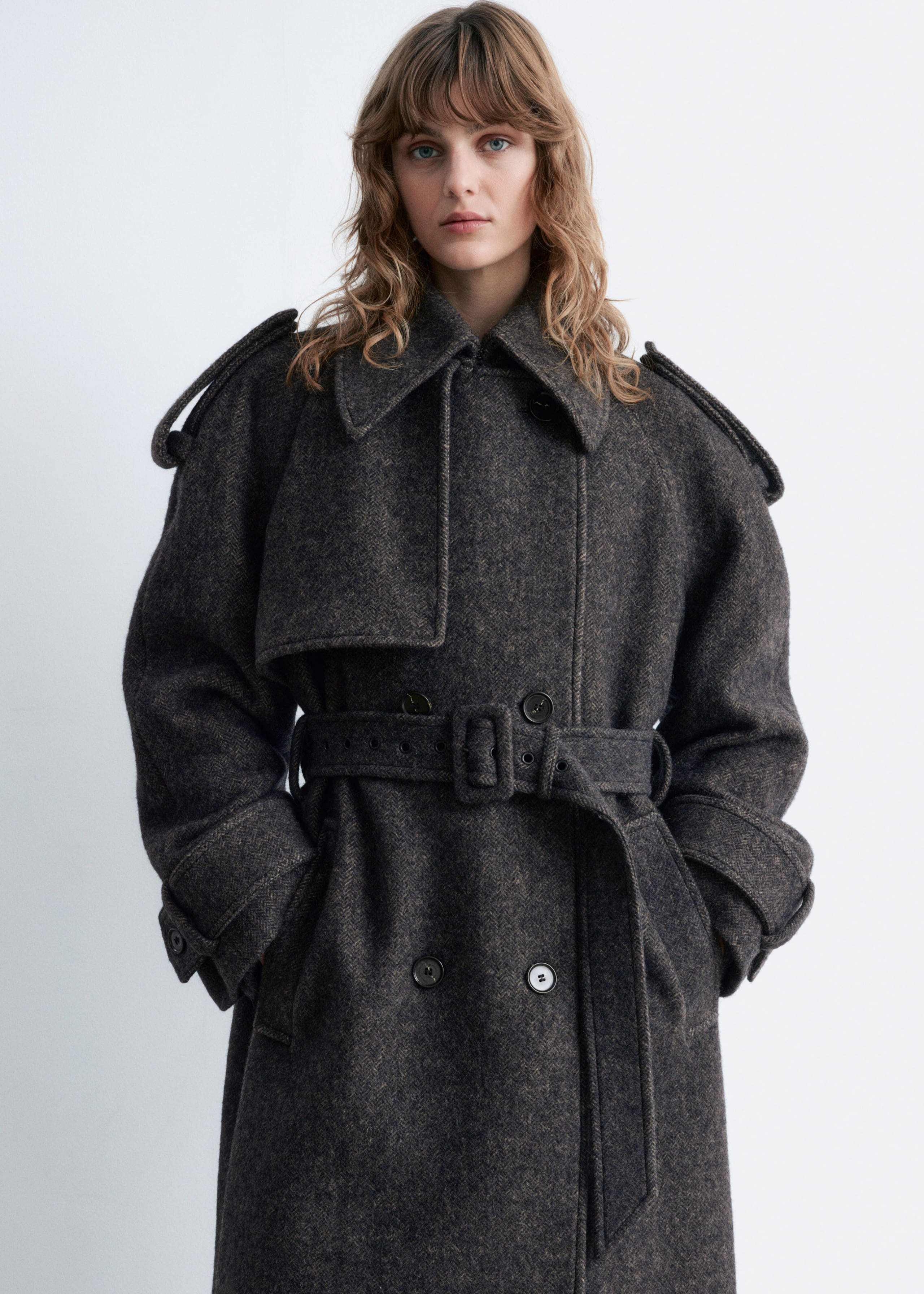 Image of Wool-Blend Trench Coat