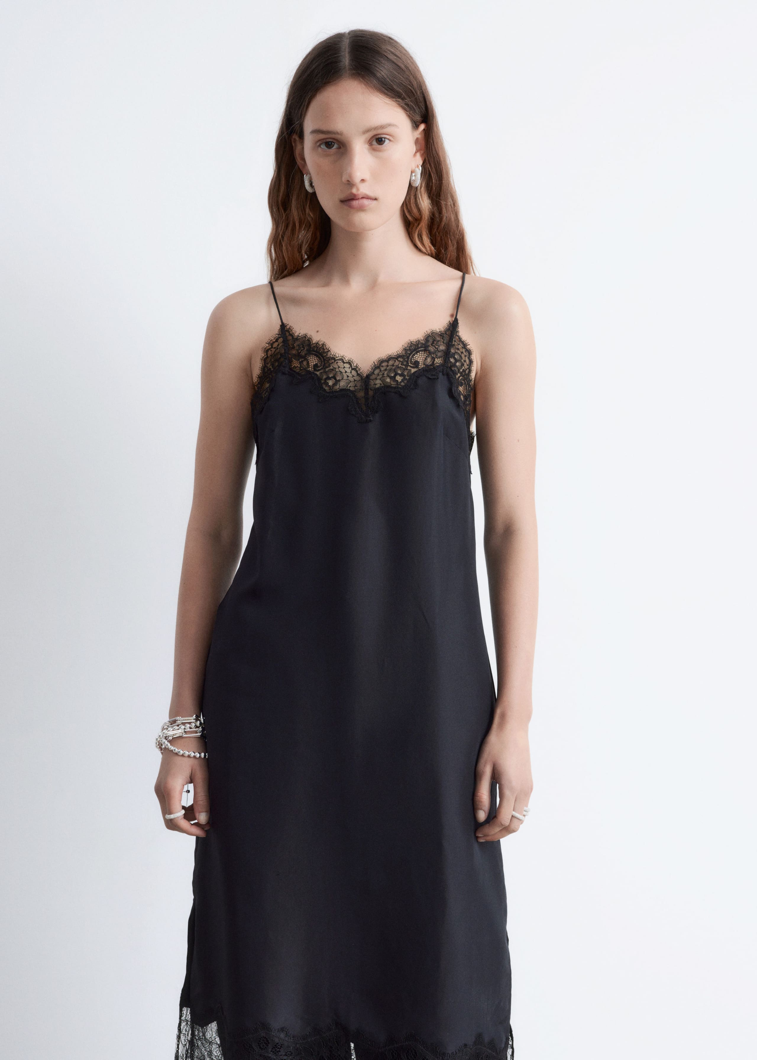 Image of Silk Slip Midi Dress