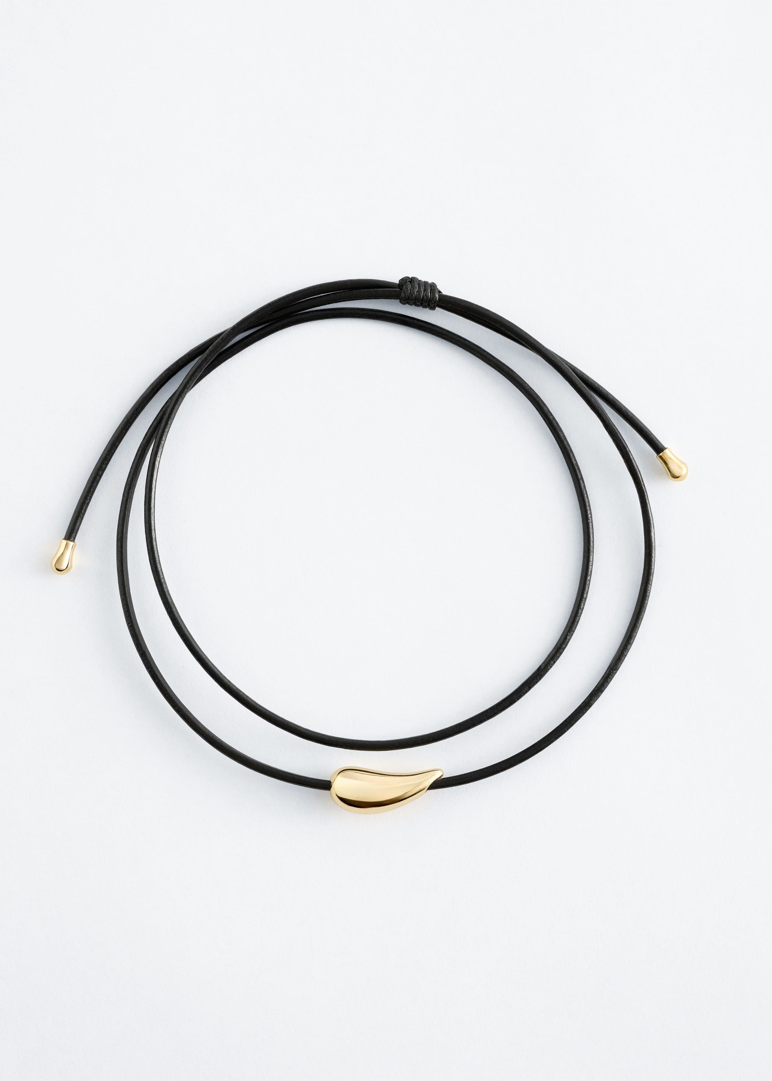 Teardrop Cord Necklace - Gold - Still Life