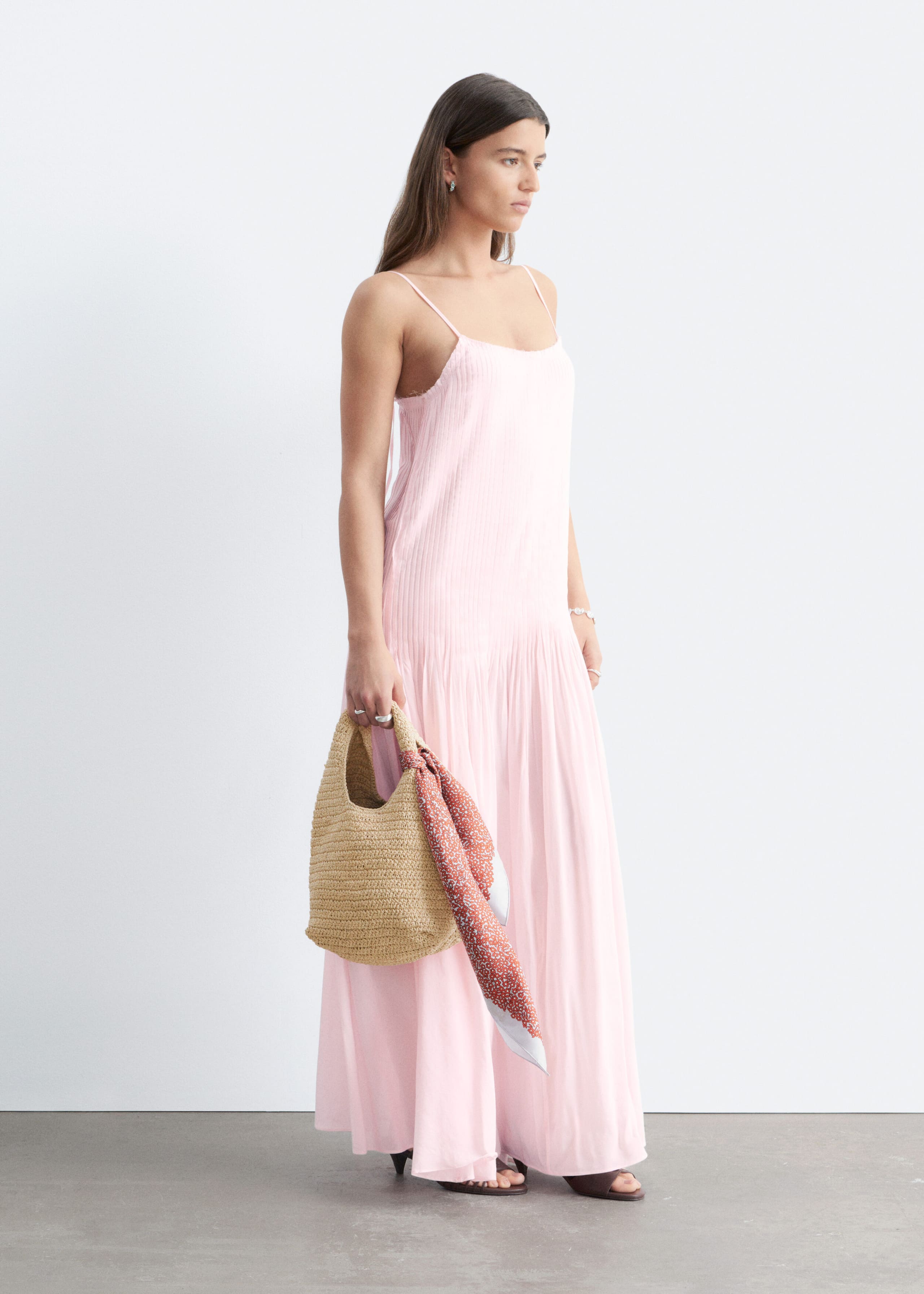 Image of Pleated Bodice Maxi Dress