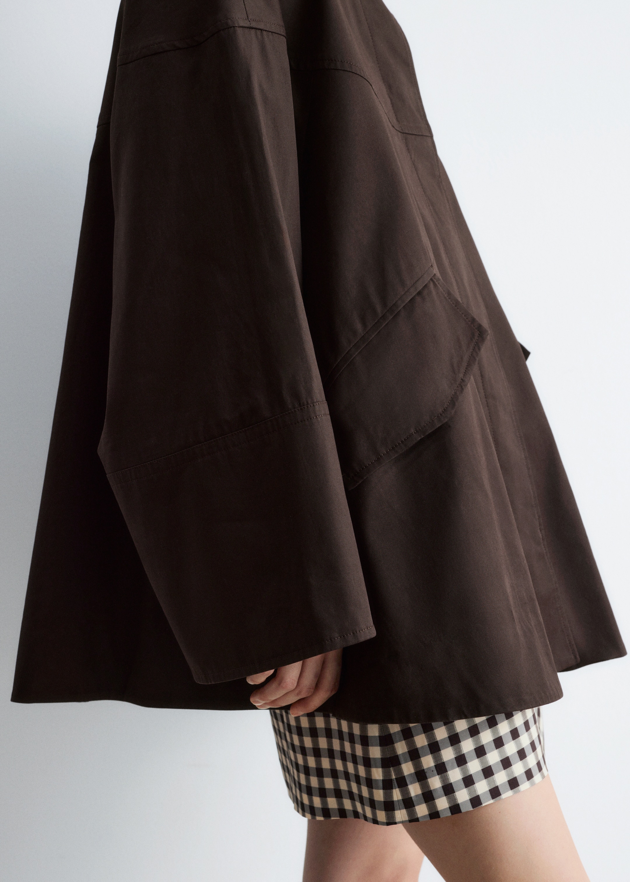 Ver imagen más grande: Chaqueta campestre holgada de silueta acampanada - Marrón oscuro - MUJER | H&M ES 4