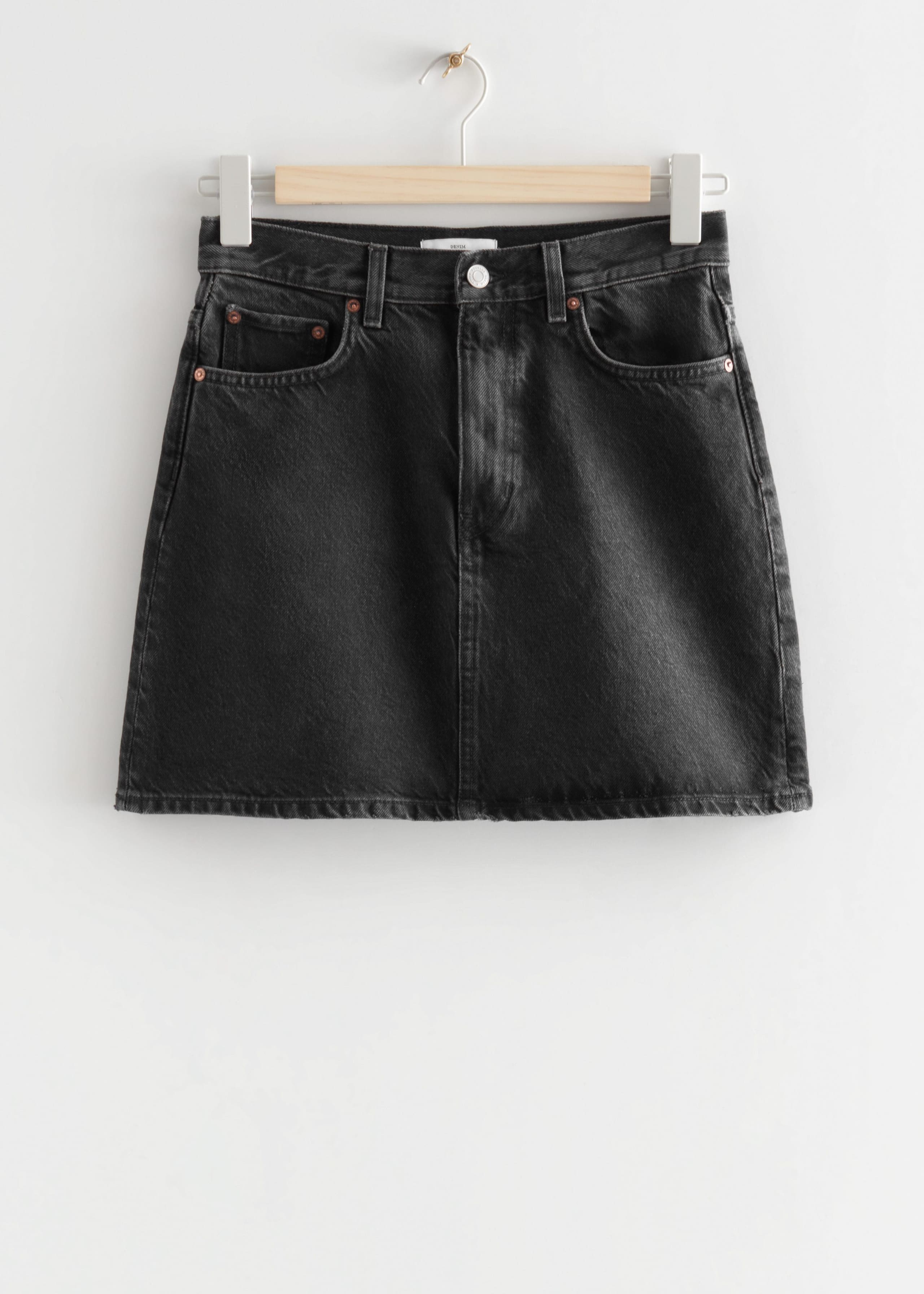 5Pocket Denim Mini Skirt - Dark Grey - Bodegón