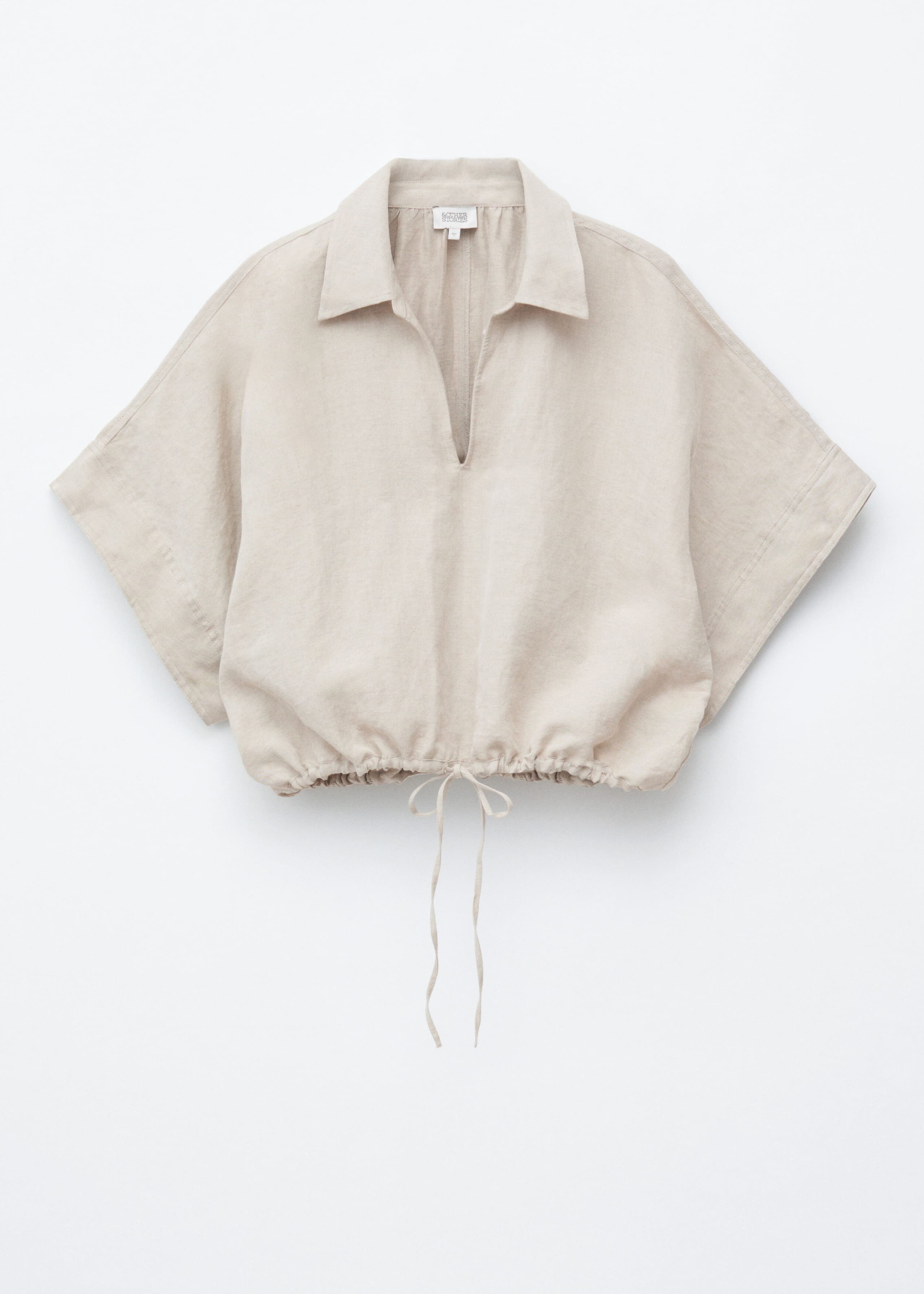 Drawstring Cropped Top - Beige - Still Life