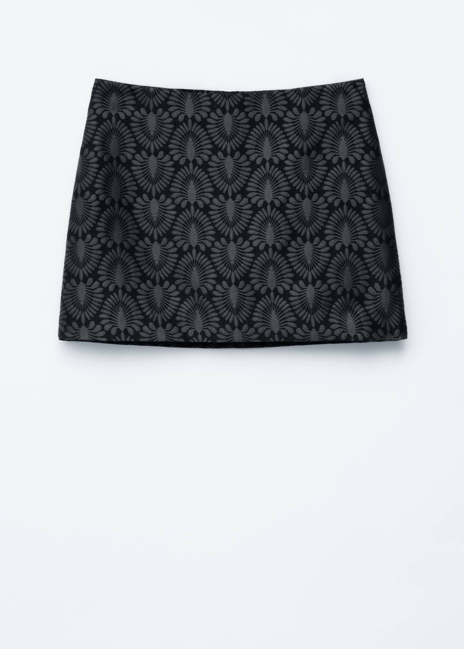 Brocade Mini Skirt - Black - 2