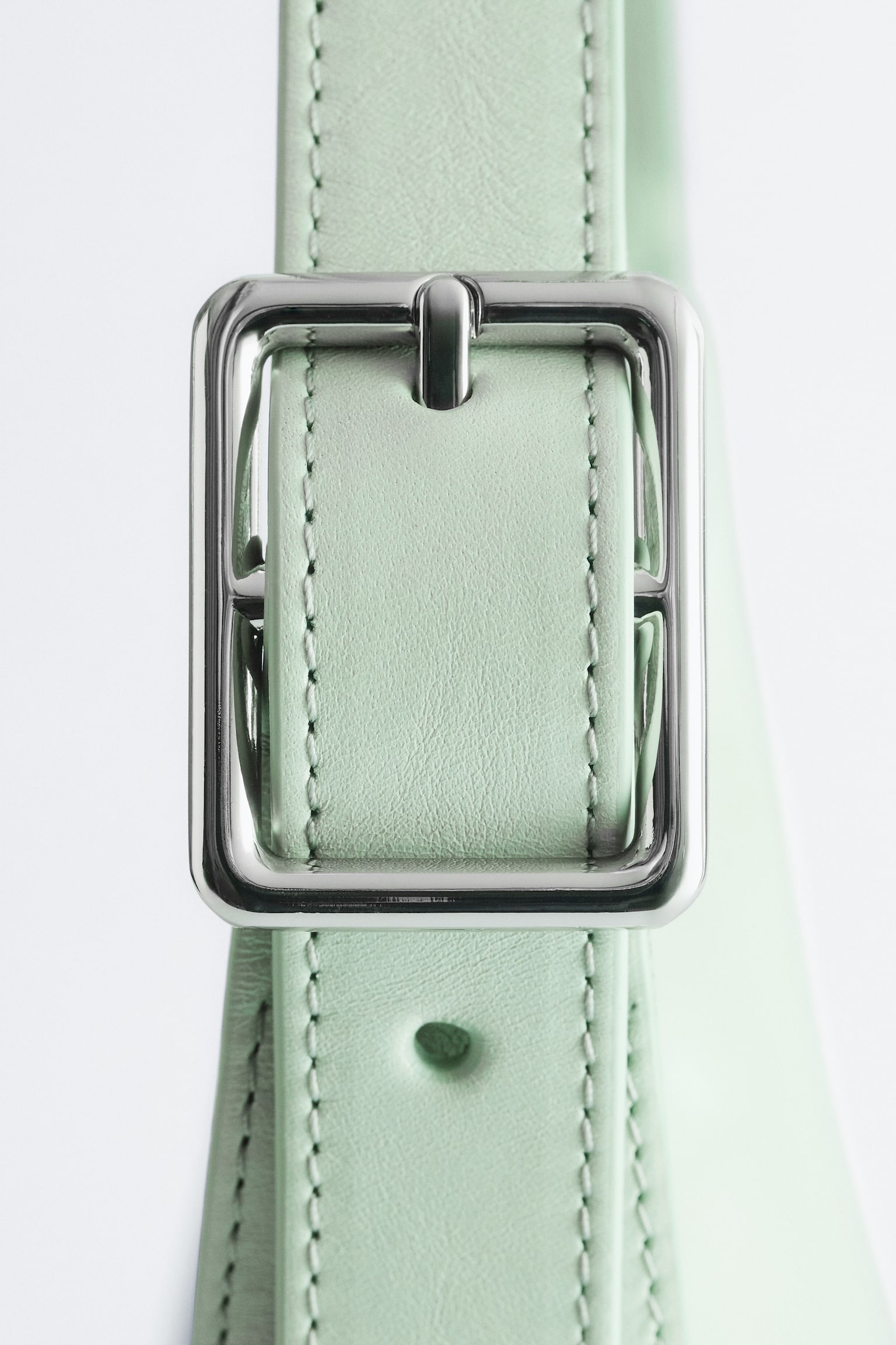 Bolso bandolera tipo Crescent - Verde menta/Piel marrón oscuro/Ante beige/Dusty Blue Leather - 2