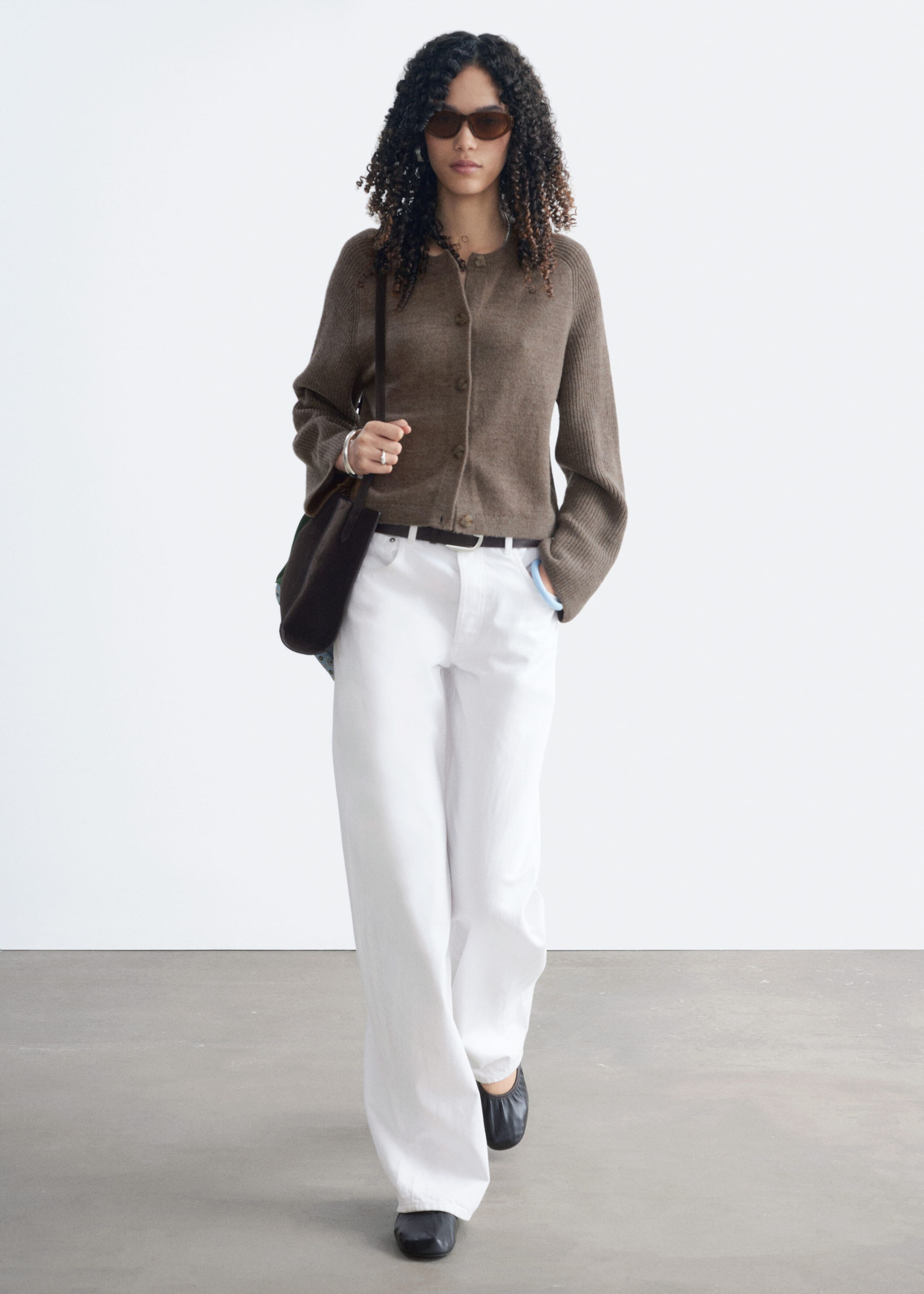 Relaxed Wool-Cotton Cardigan - Dark Blue - Lookbook