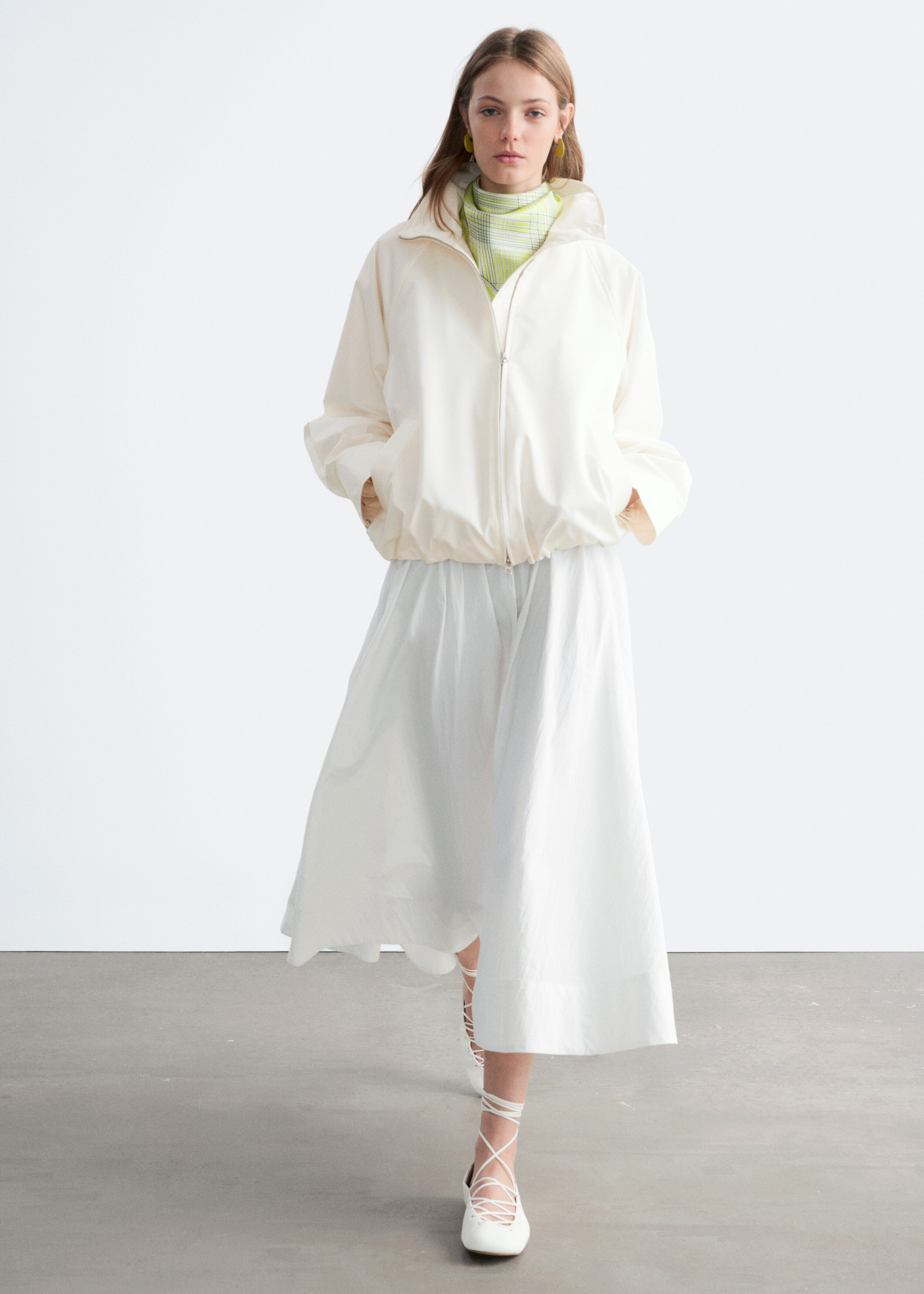 Zip-Up Twill Jacket - White - Jackets - & Other Stories US