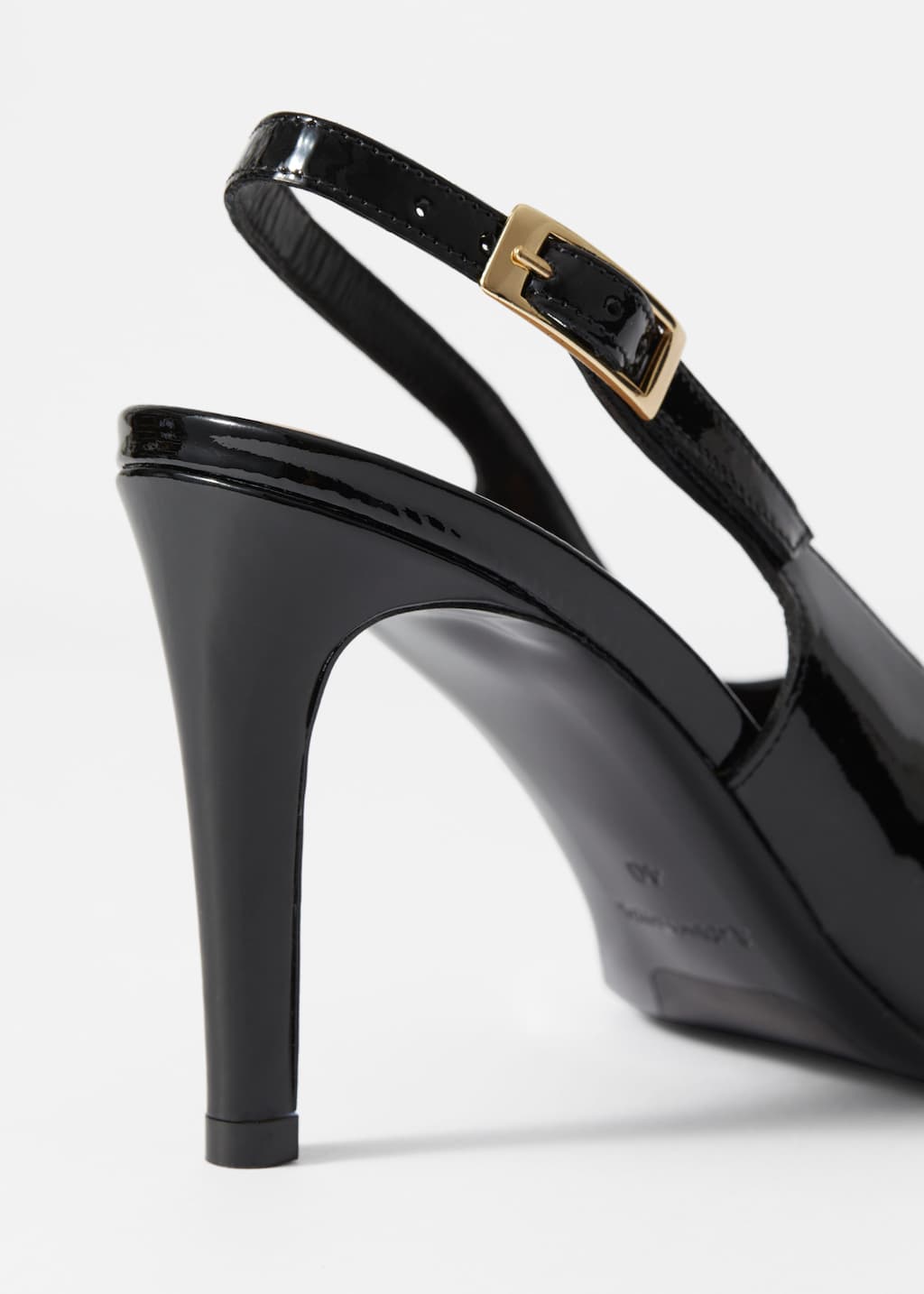 Image of Escarpins à bride arrière en cuir verni