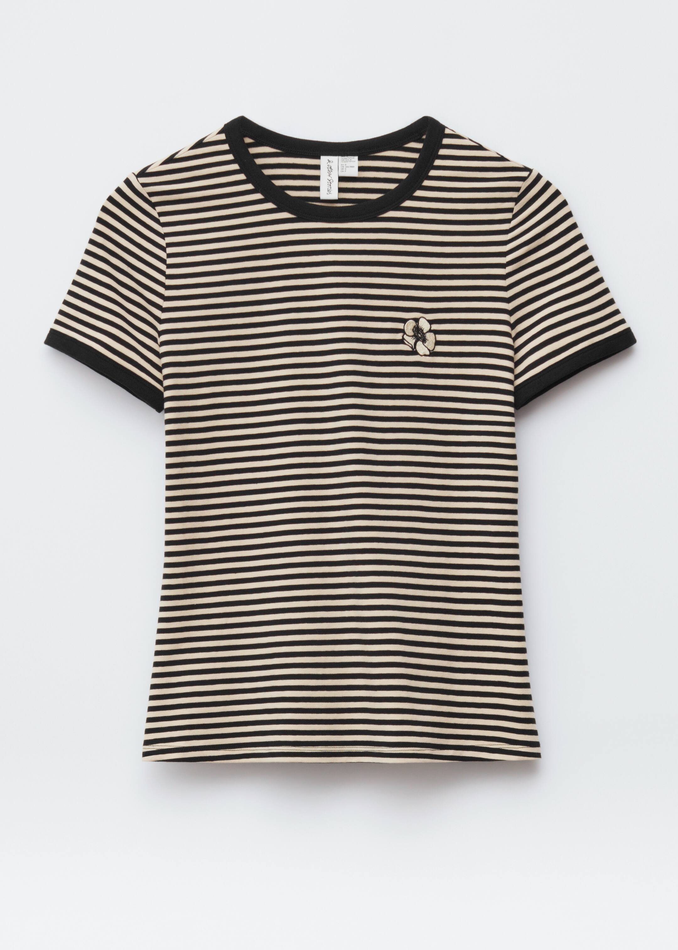 Grösseres Bild ansehen: T-Shirt mit Stickerei - Beige/Schwarz/Gestreift - DAMEN | H&M CH 6