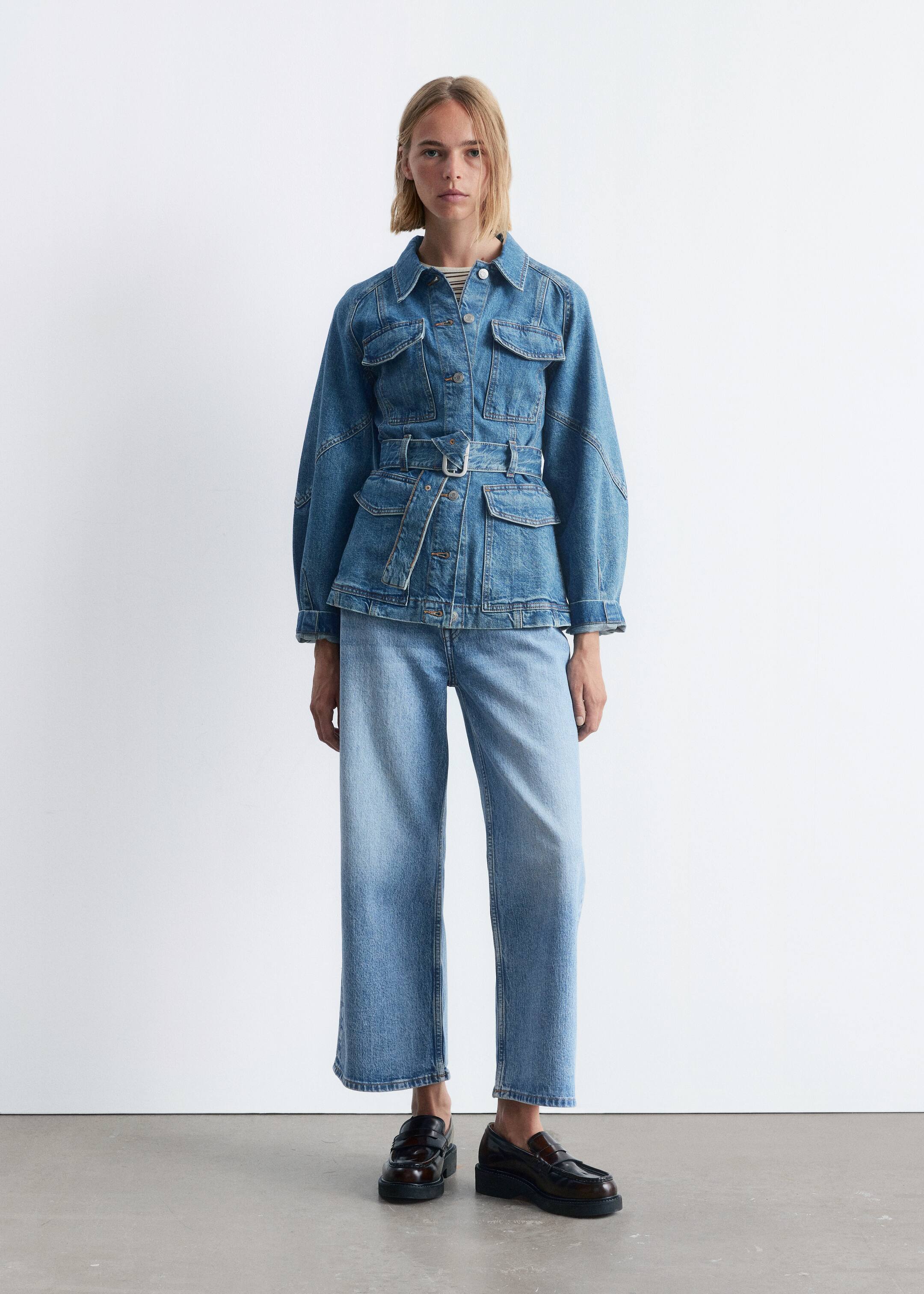 Zobacz większy obraz: Kurtka z denimu z paskiem - Niebieski - ONA | H&M PL 2