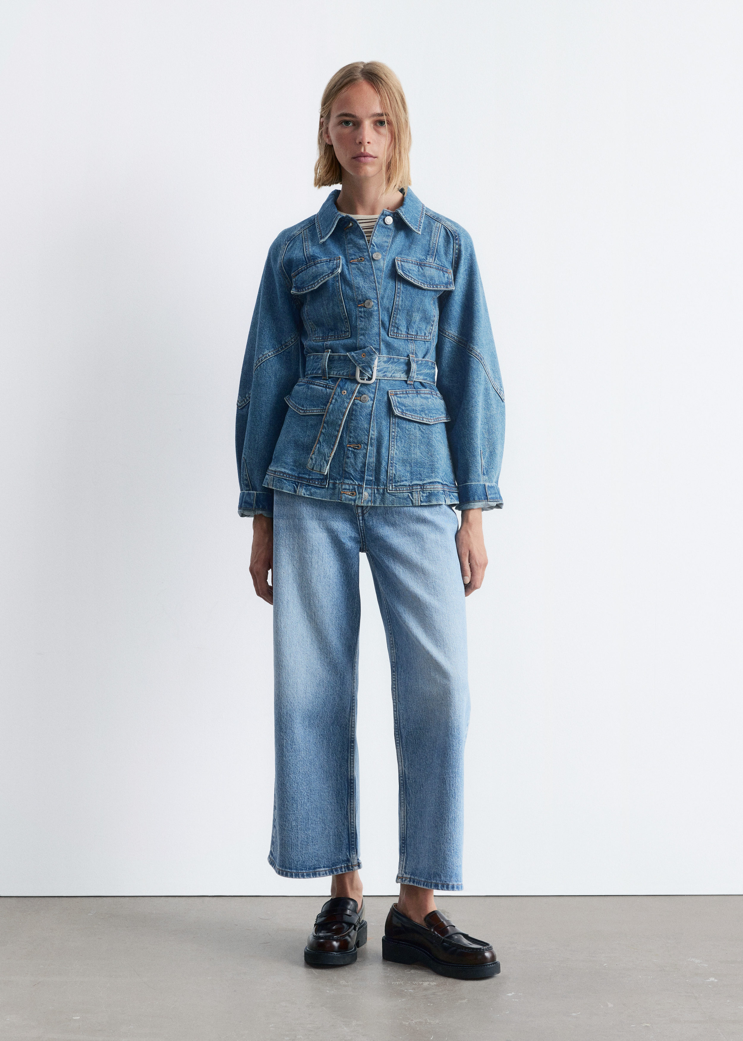 ジャケット・アウター New Classic Belted Denim Jacket Belted Denim Jacket - Mid Blue - Jackets - & Other Stories BE