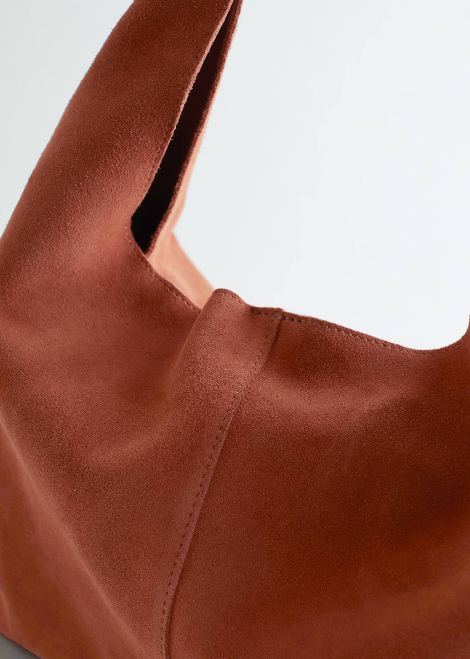 Large Suede Tote Bag - Rust/Dark grey/Burgundy suede/Light Blue/Green/Brown/Dark Red - 5