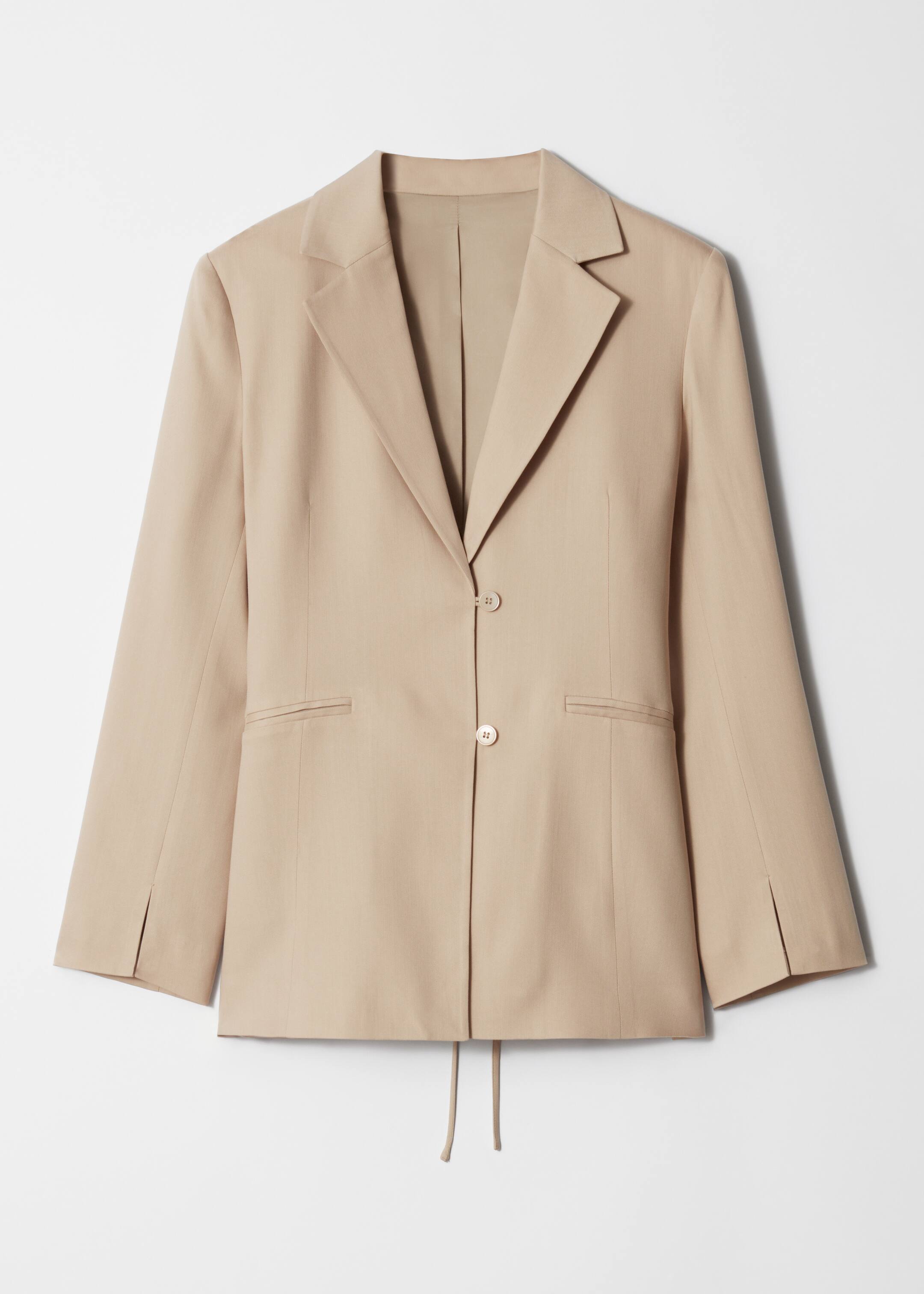 Näytä suurempi kuva: Yksirivinen bleiseri selkänyöreillä - Beige - NAISET | H&M FI 2