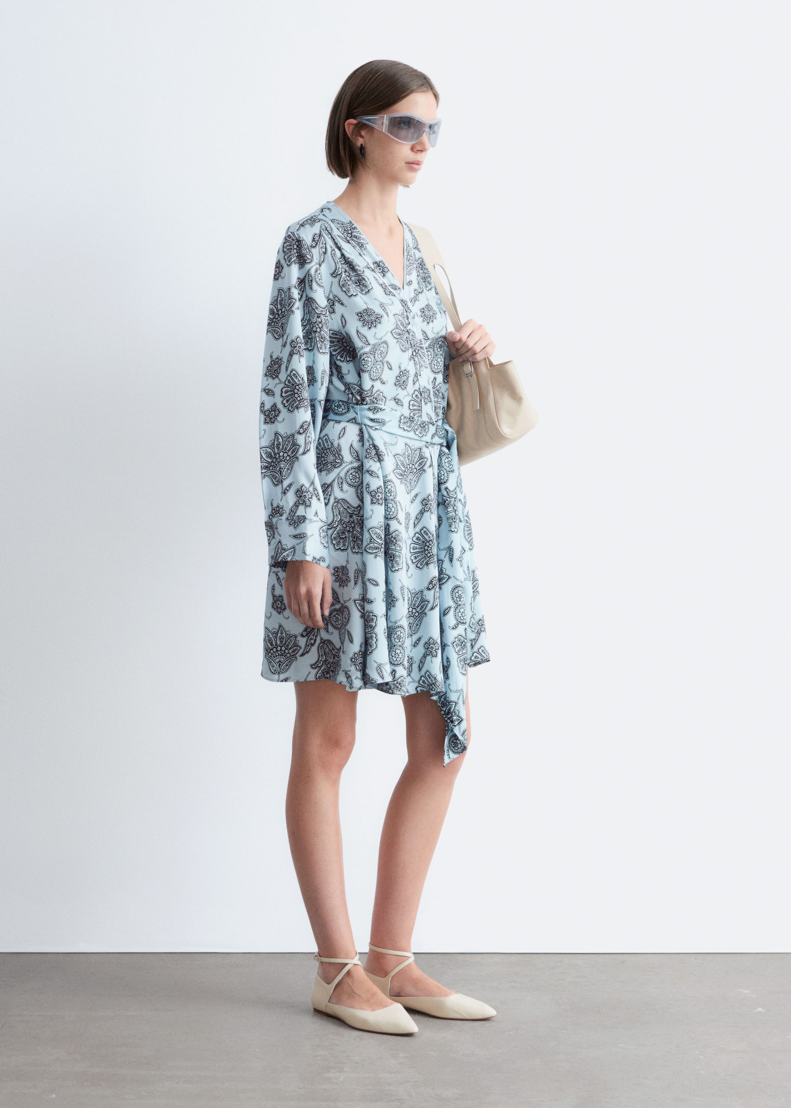 Image of Floral Wrap Mini Dress