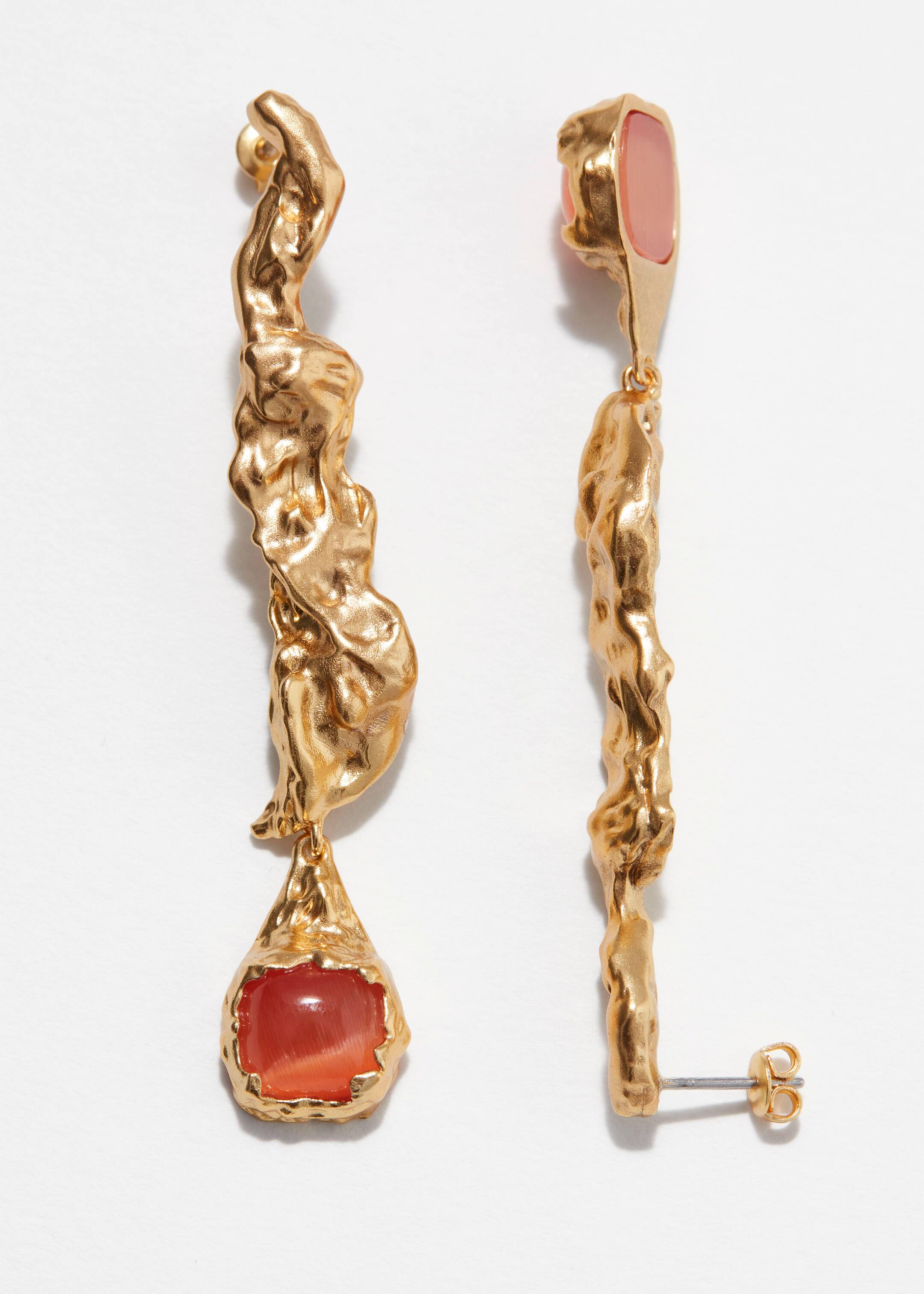Grösseres Bild ansehen: Lange Ohrhänger mit Kristallsteinen - Gold/Orange - DAMEN | H&M CH 3