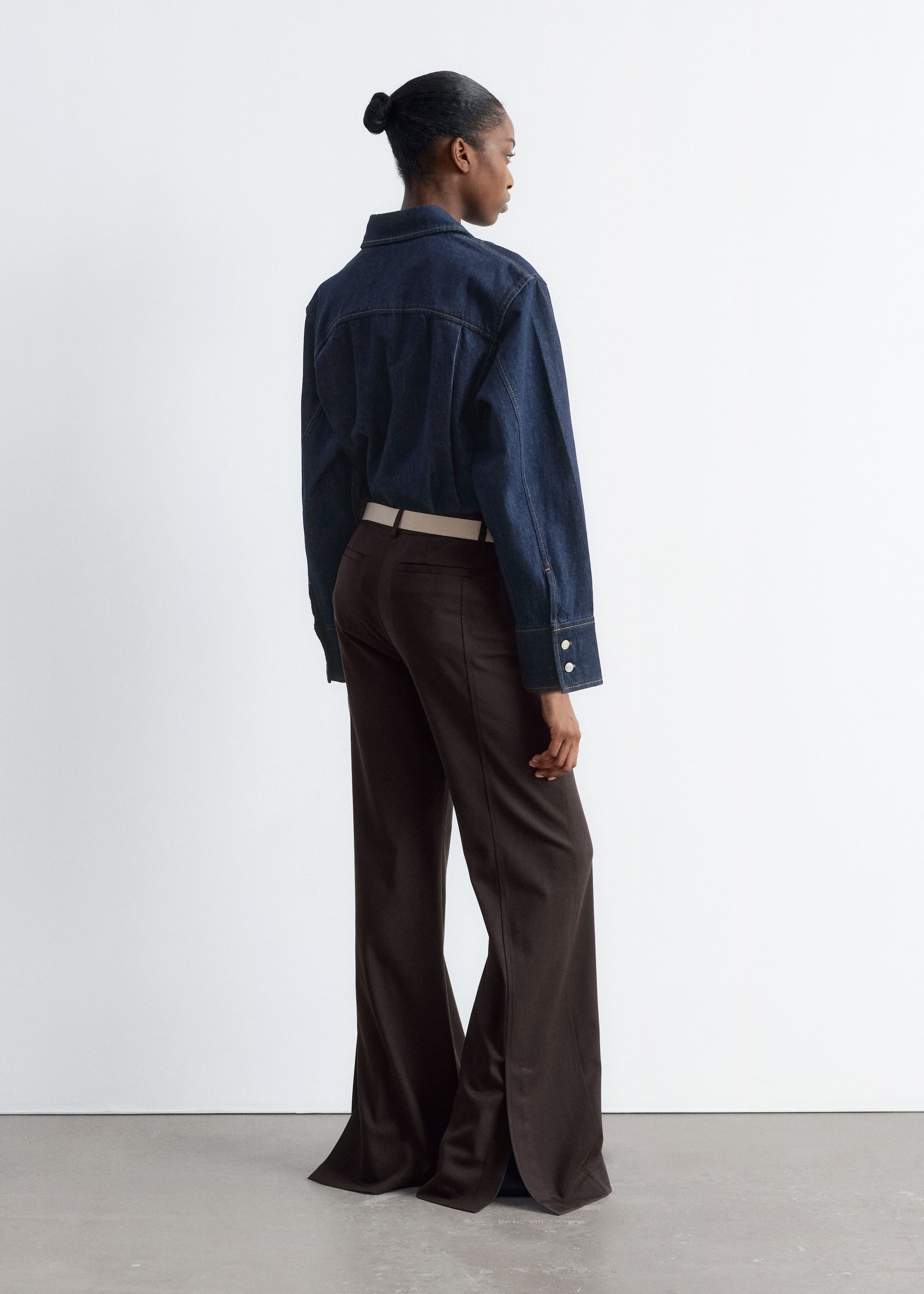 Image of Topstitched Denim Shirt