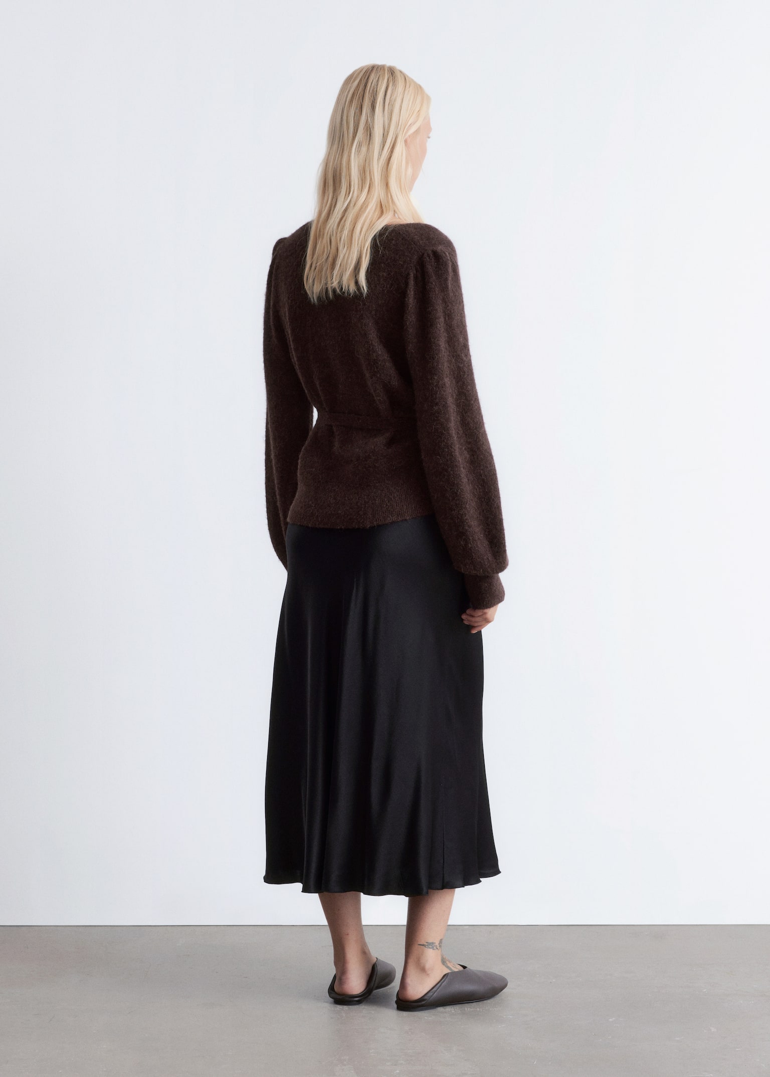 Gebreid wikkelvest - Donkerbruin/Oudroze/Zwart/Petrolblauw/Crème/Lichtblauw/Paars/Beige/Beige - 4