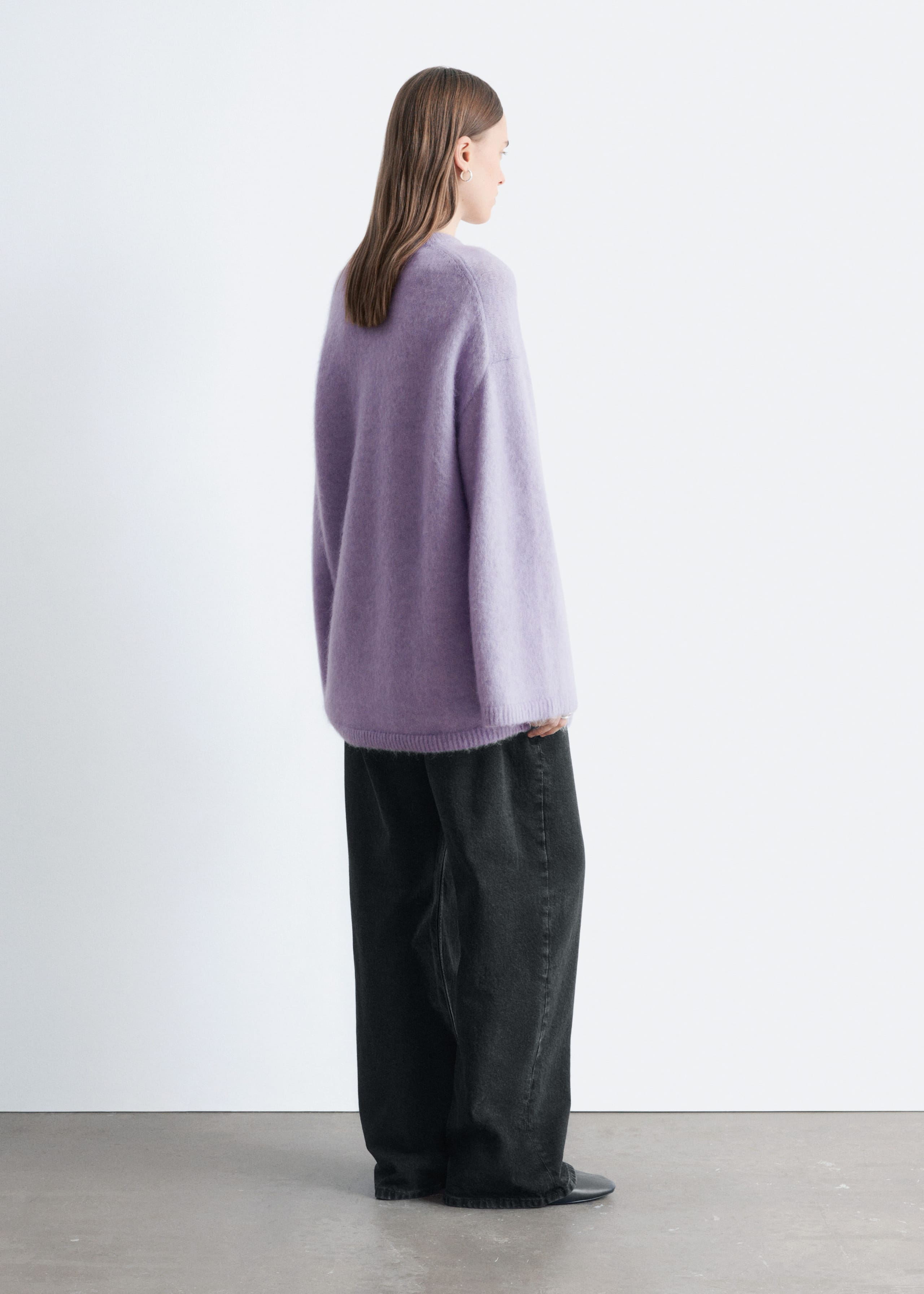 Oversized Mohair-Blend Sweater - Lilac - Lookbook