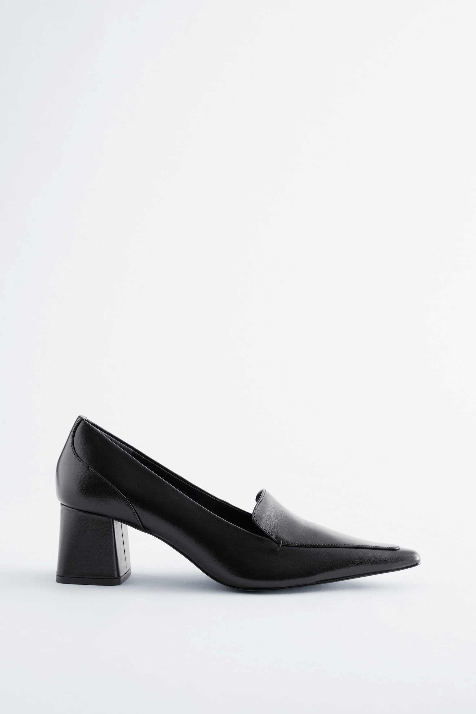 Décolleté in pelle stile mocassino - Nero/Crema - 1