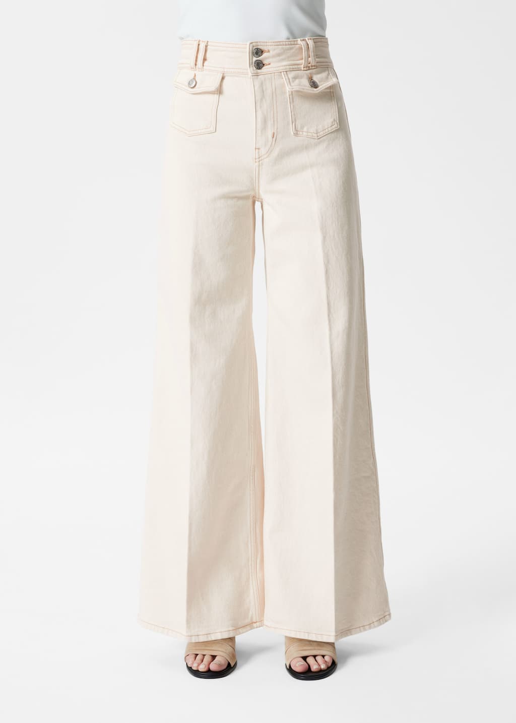 Image of Press-Crease Flared Jeans