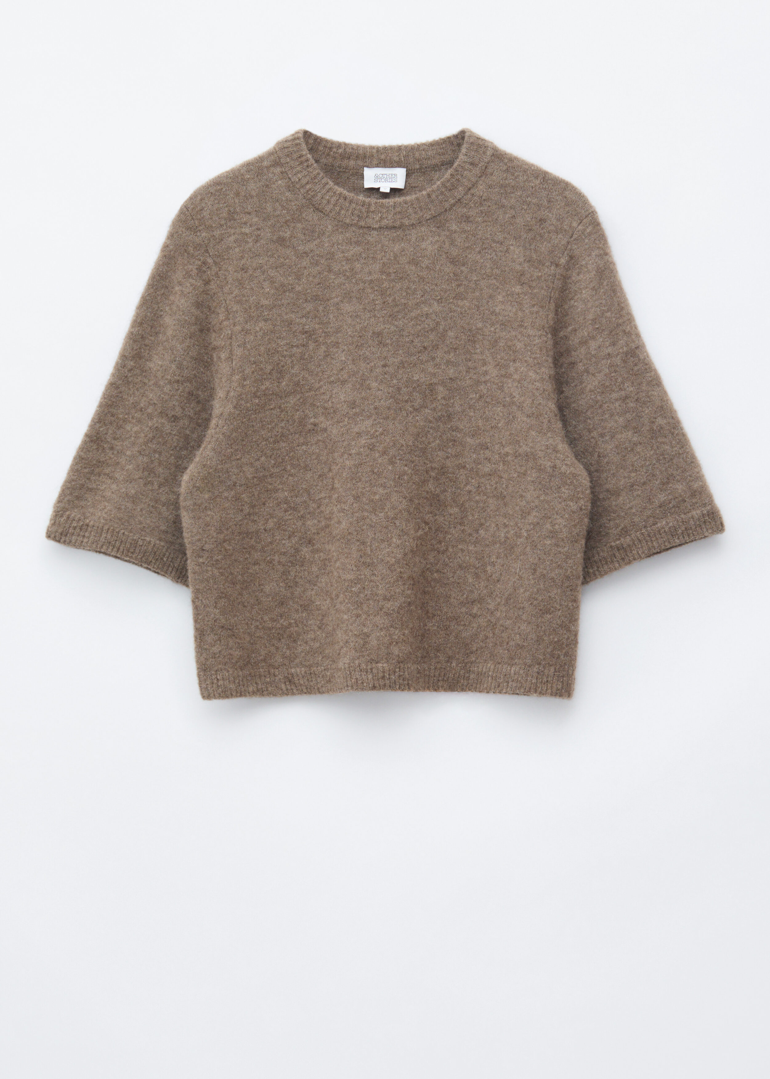 & Other Stories Alpaca-Blend Knitted T-Shirt - Mole - & Other Stories US