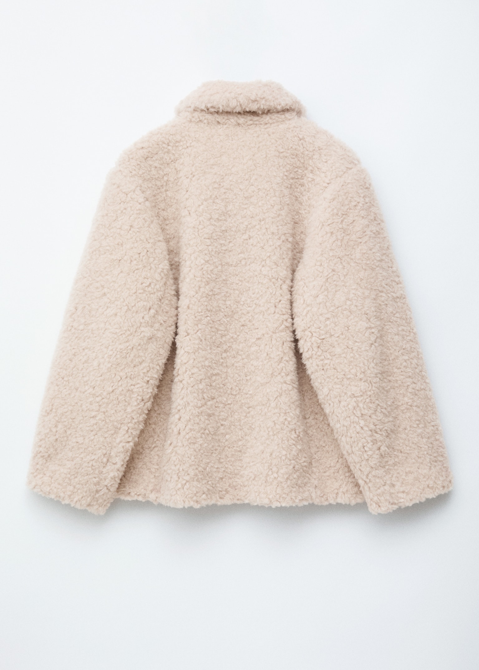 Wool-Blend Faux-Fur Jacket - Beige - 4