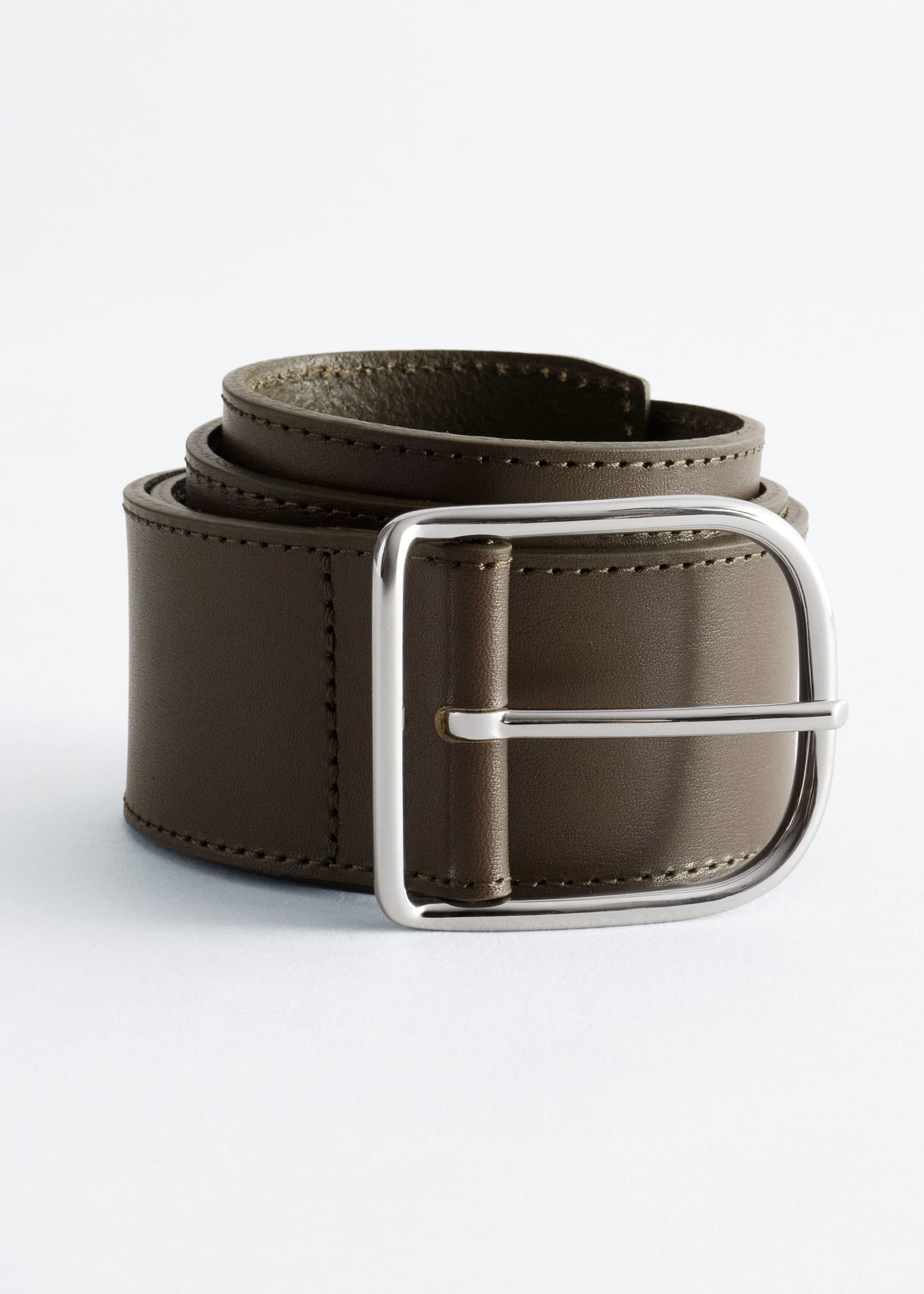 Classic Leather Belt - Khaki Green - Still Life
