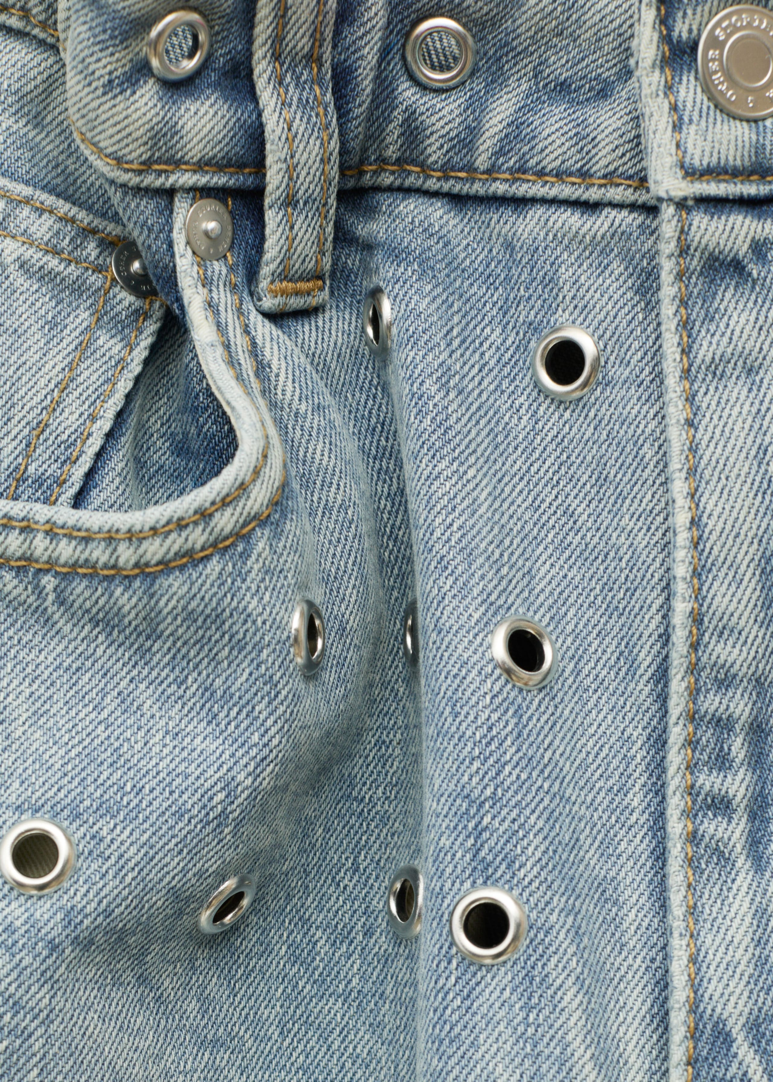 Wide-Leg Eyelet Jeans - Dusty Light Blue - Still Life