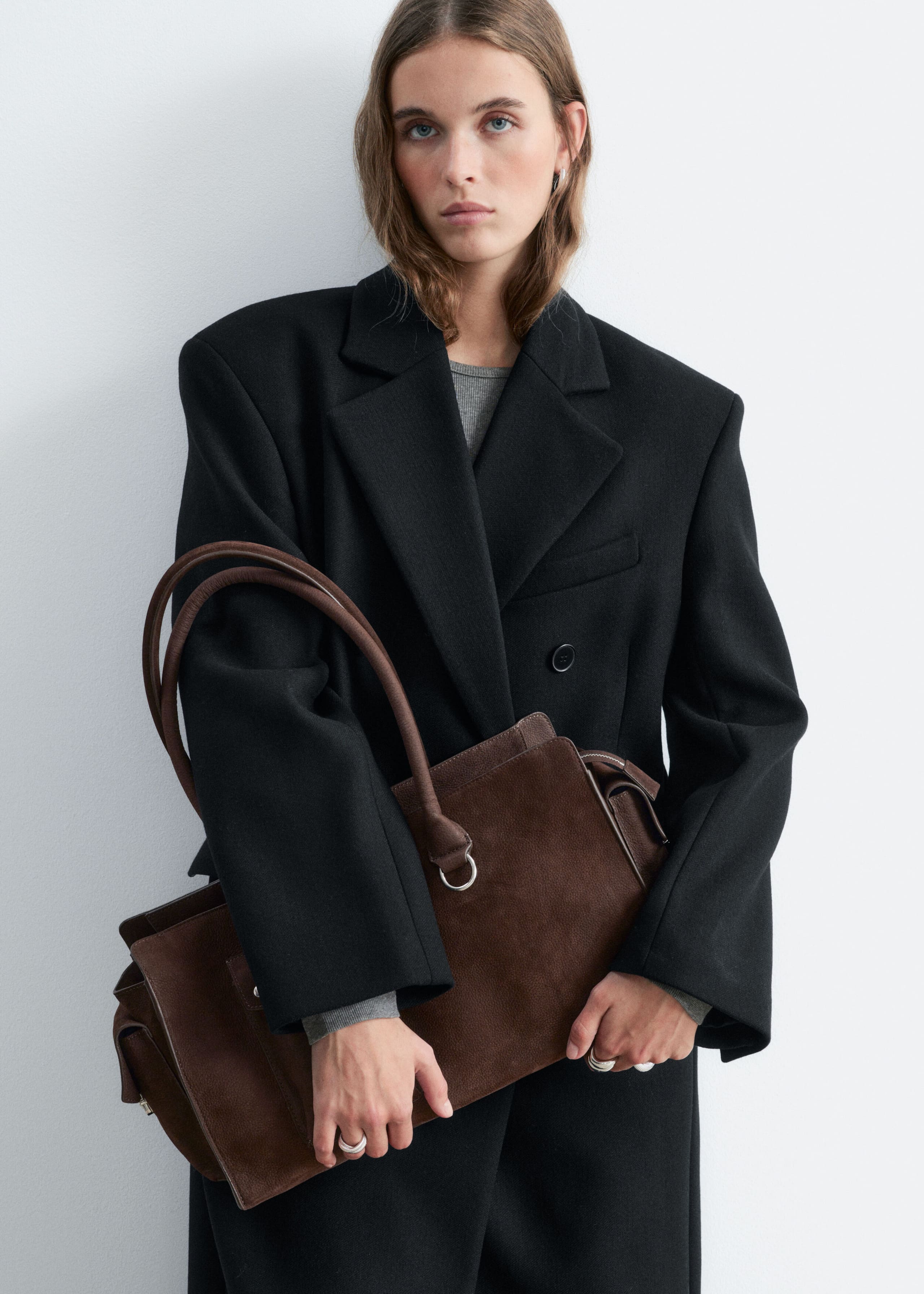 Leather Tote - Dark Brown - Lookbook