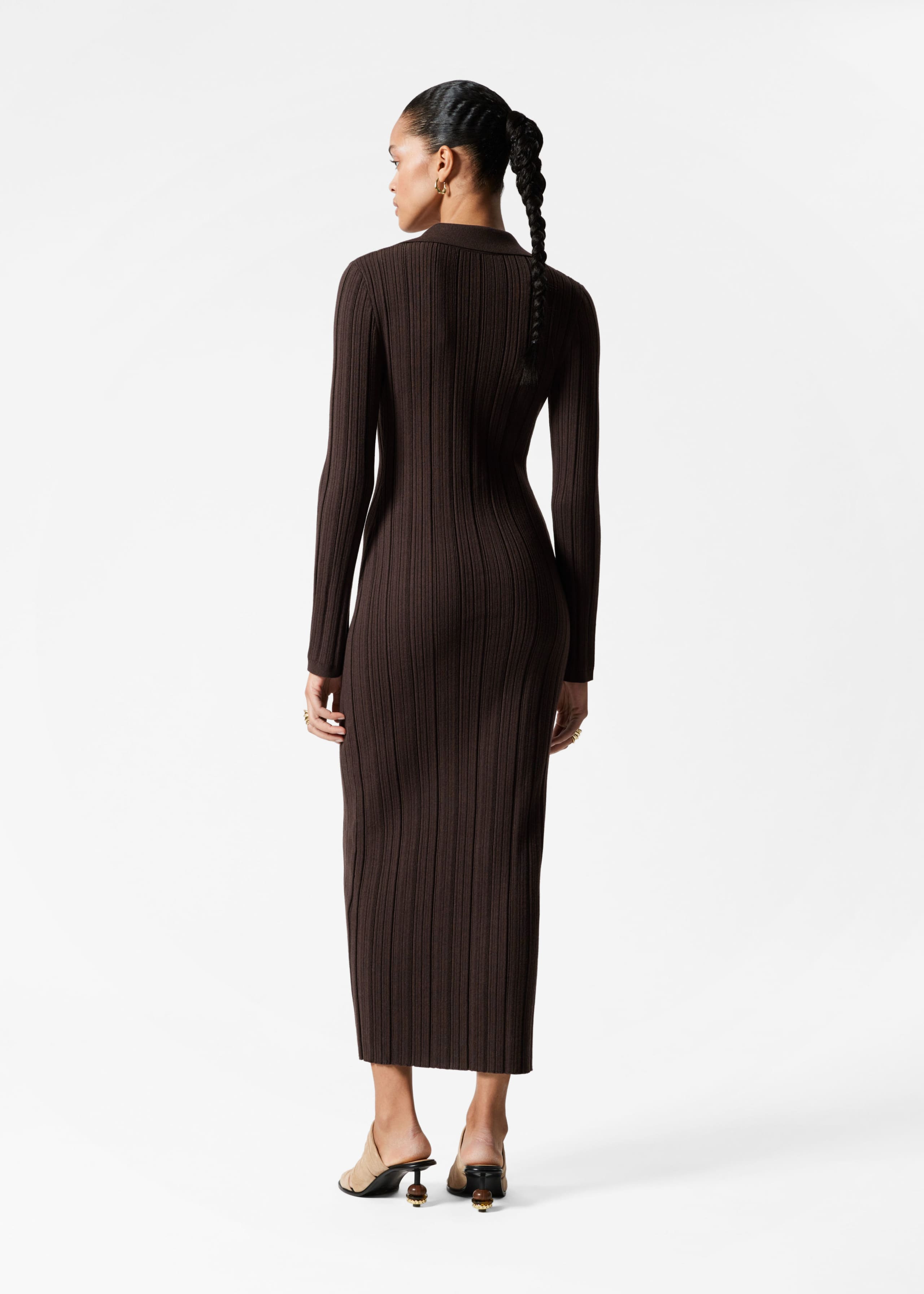 Image of Rib-Knit Wool Maxi Dress