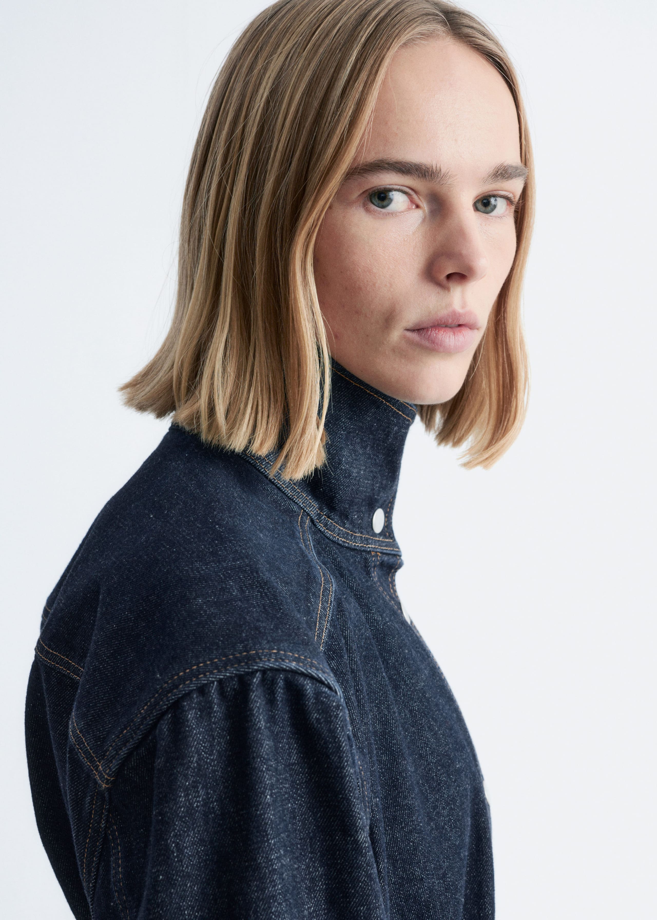 Image of Tie-Belt Denim Jacket
