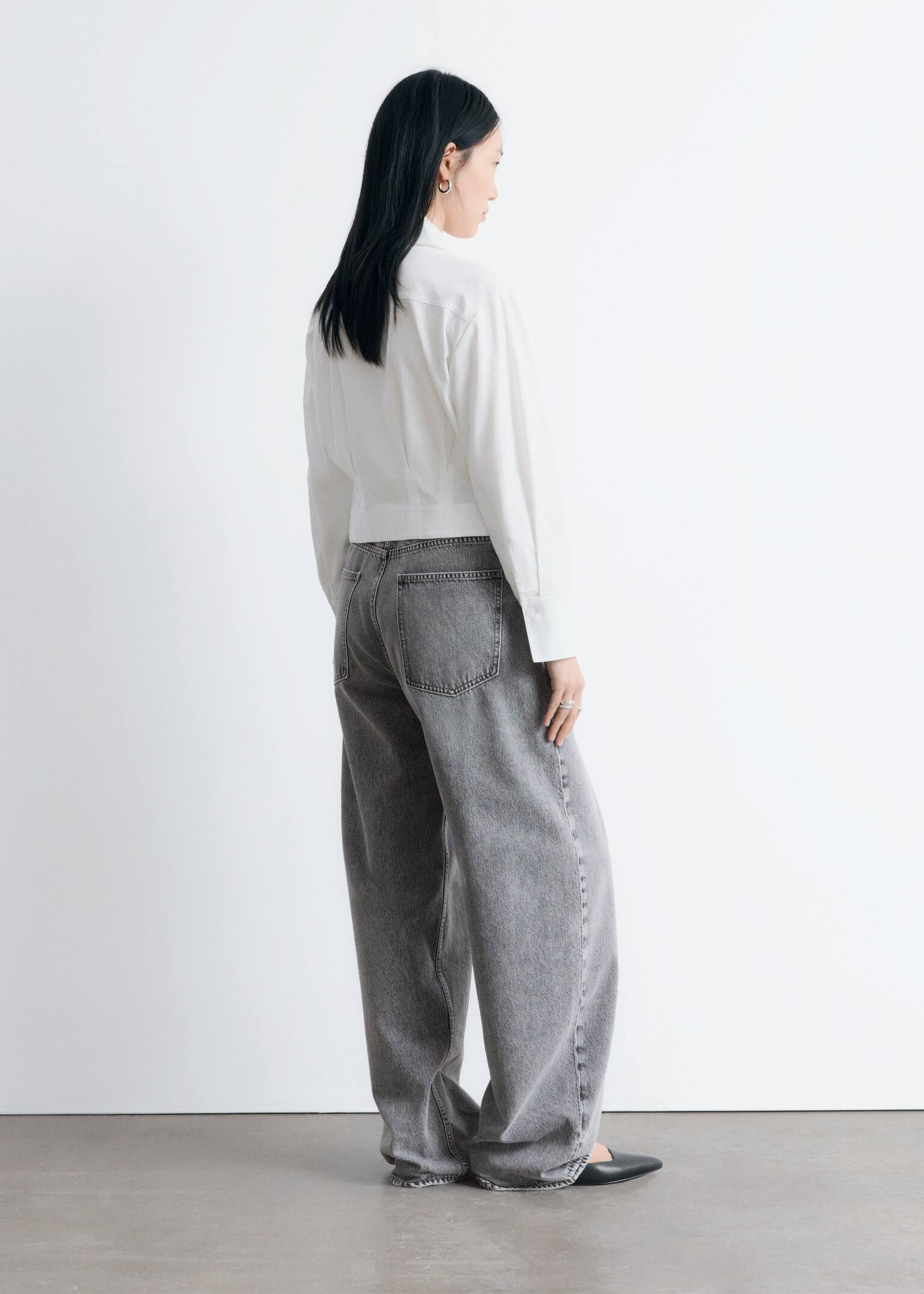 Skjorta med intagen midja - Vit/Beige - 7