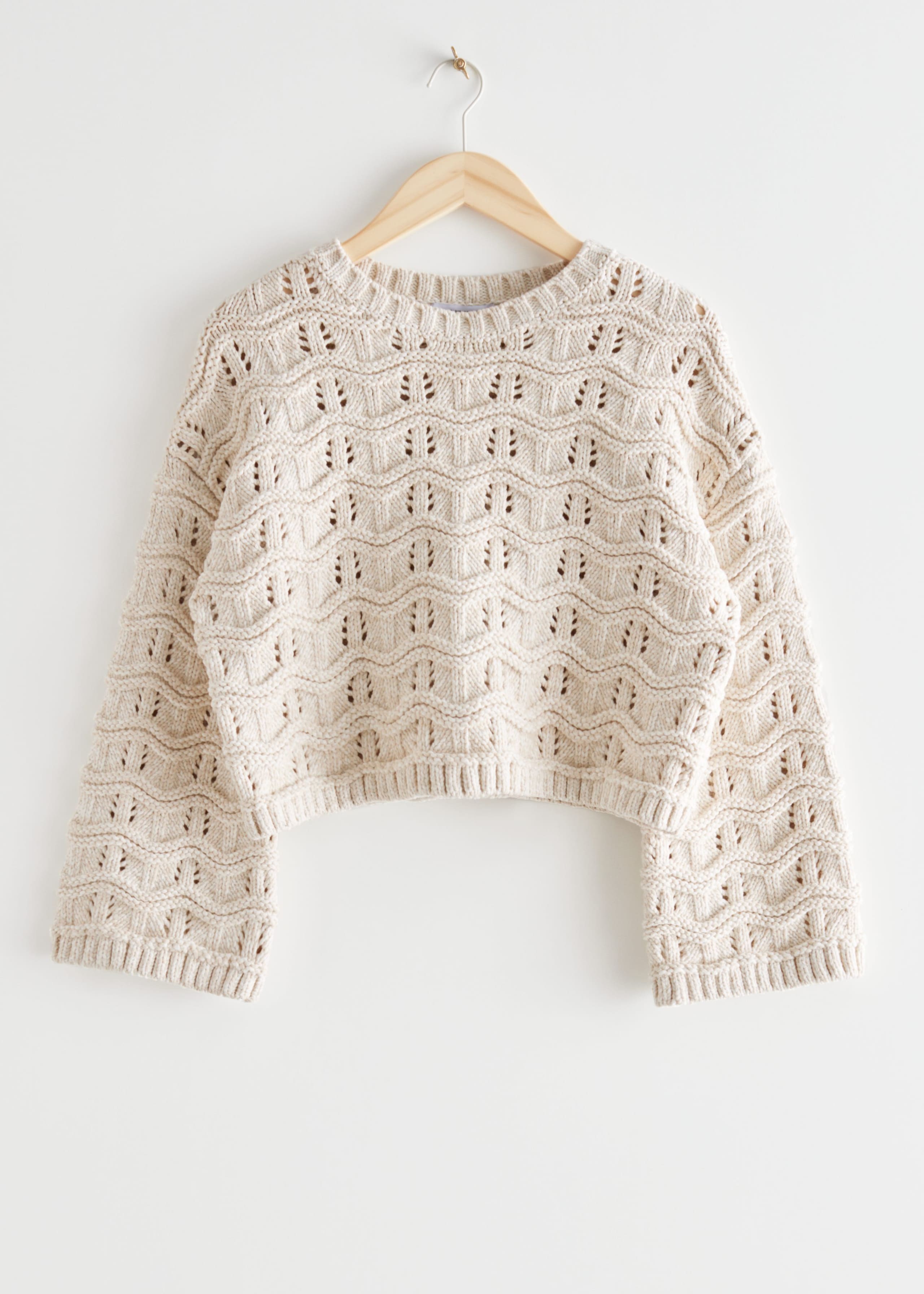 Wave Knit Jumper - Beige - Bodegón