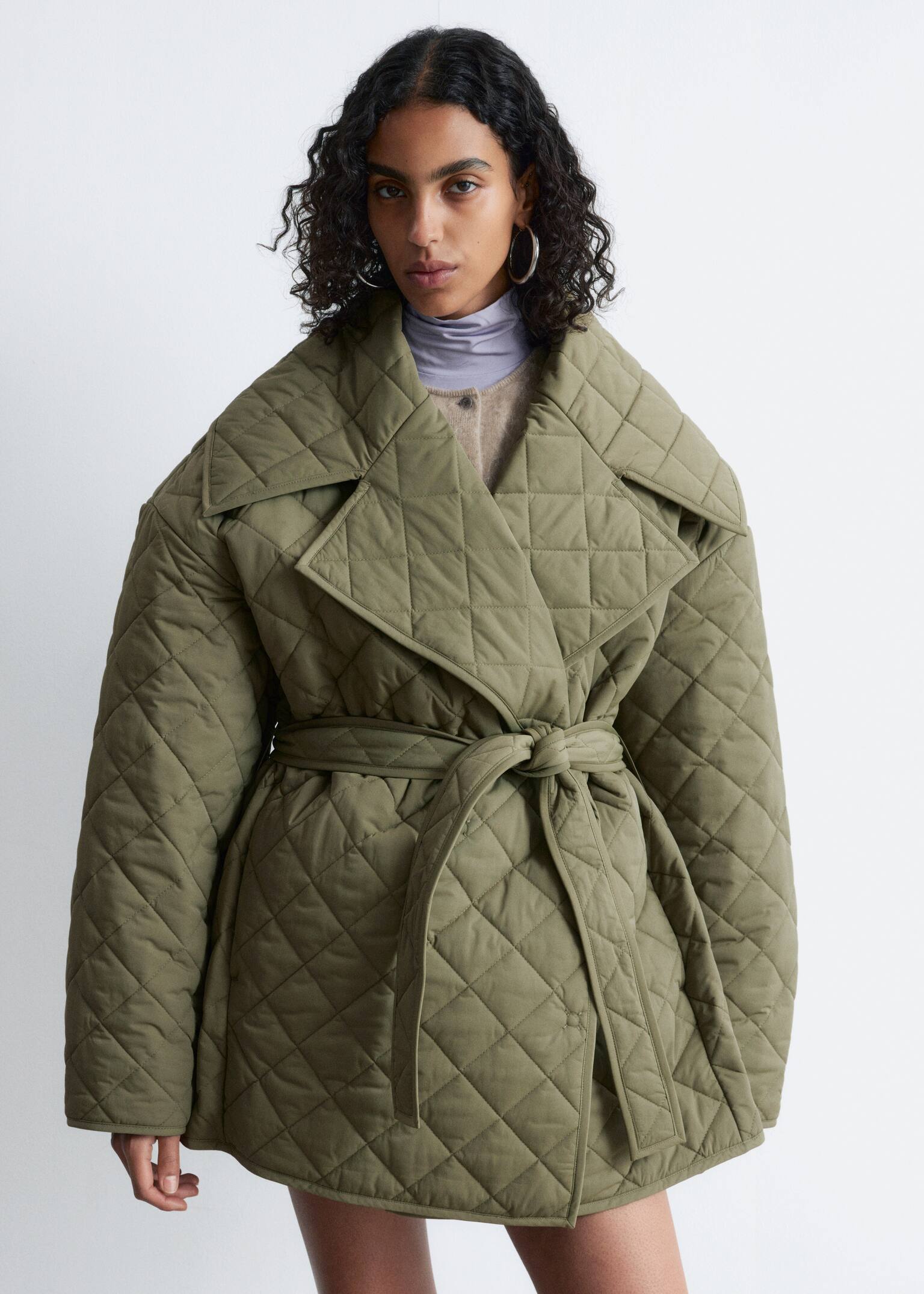 Jachetă matlasată cu căptușeală - Khaki Green/Negru - 3